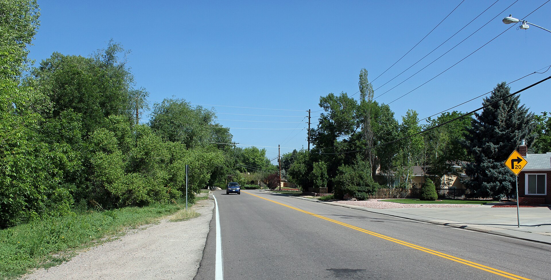 A view of Holly Street in the enclave of Holly Hills, Colorado.