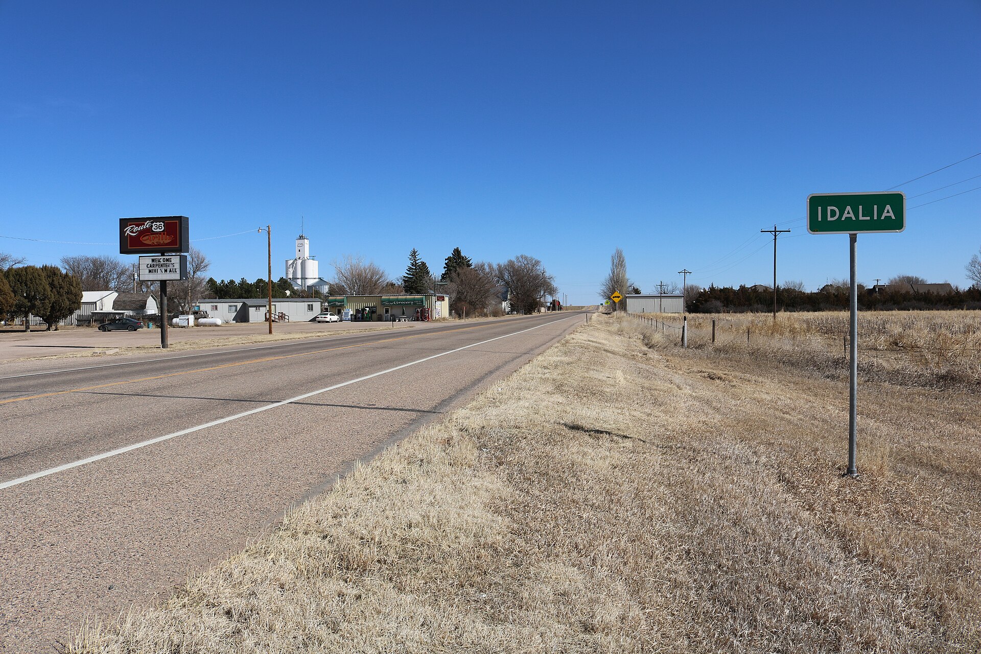 Idalia, Colorado, in Yuma County. The view is to the east on U.S. Route 36.