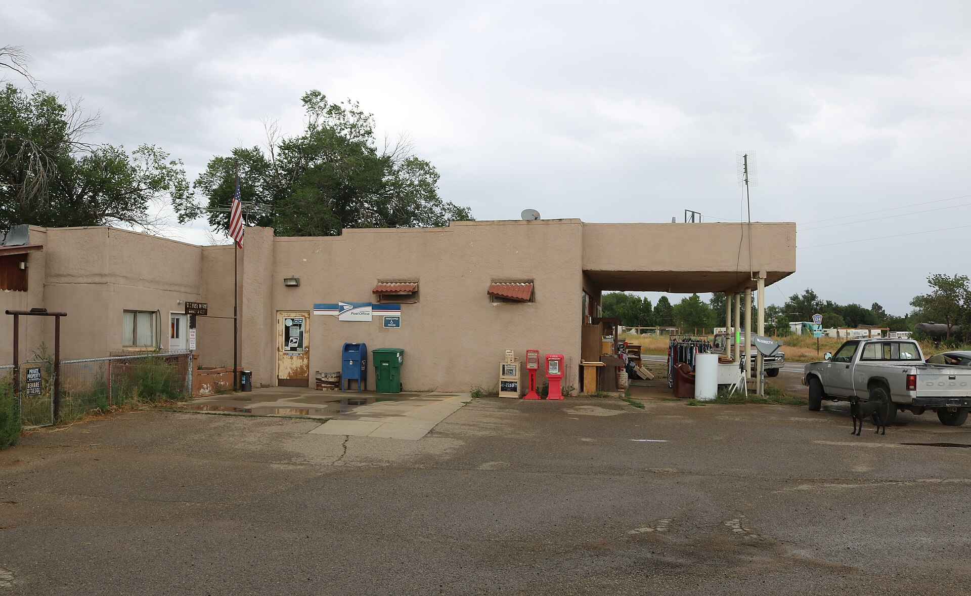 The post office in Marvel, Colorado. It is located in a former gas station at the intersection of county roads 100 and 134 in La Plata County.
