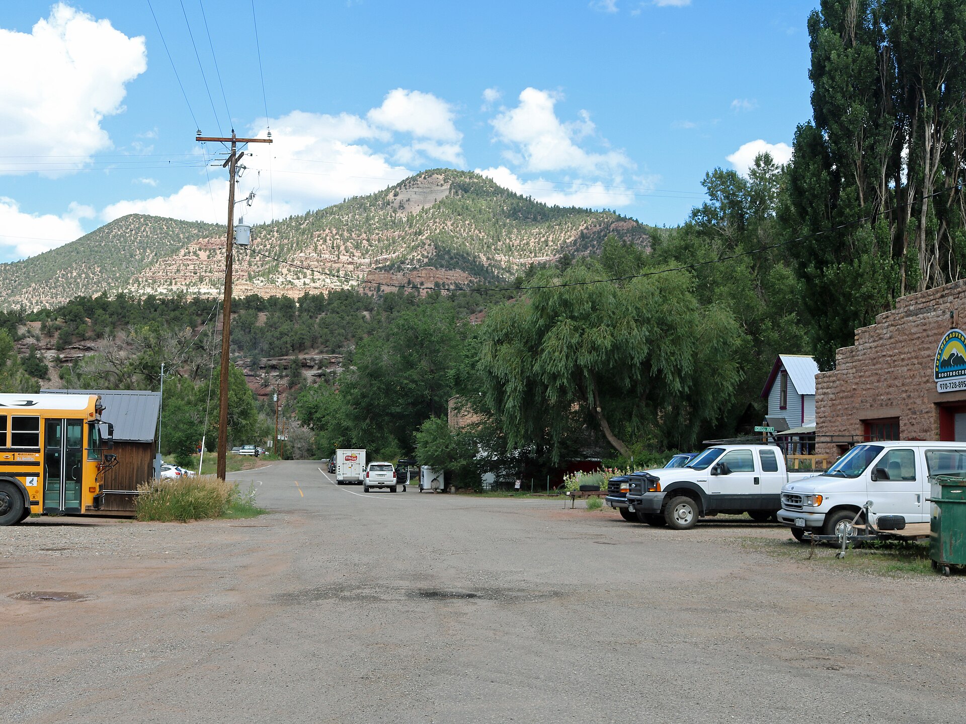 A view along Front Street in Placerville, Colorado, in San Miguel County.