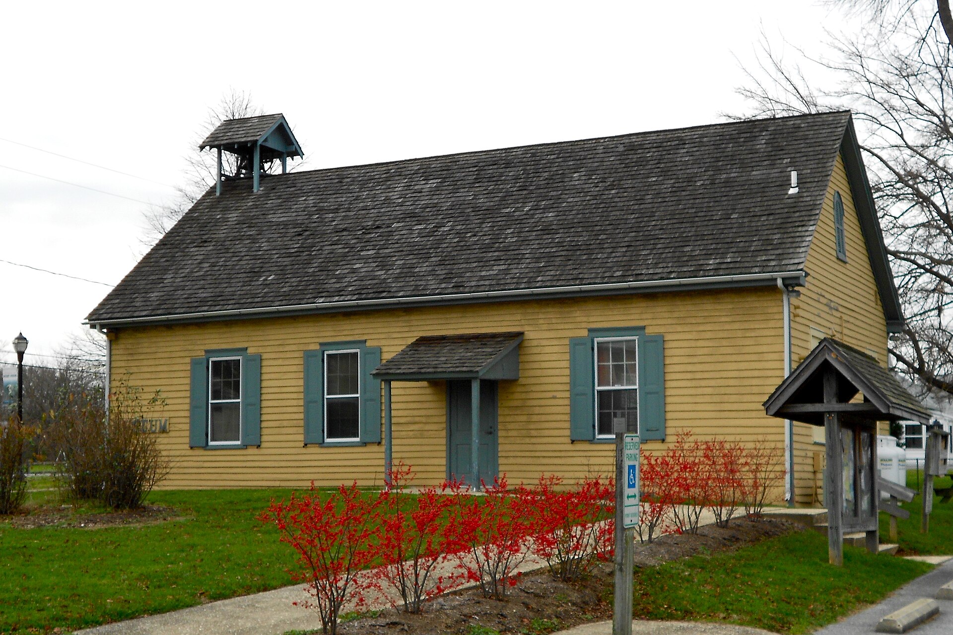 Port Penn Schoolhouse, now a museum/interpretive center in the Port Penn Historic District (on the NRHP since November 20, 1978) along Delaware Route 9 in Port Penn, DE