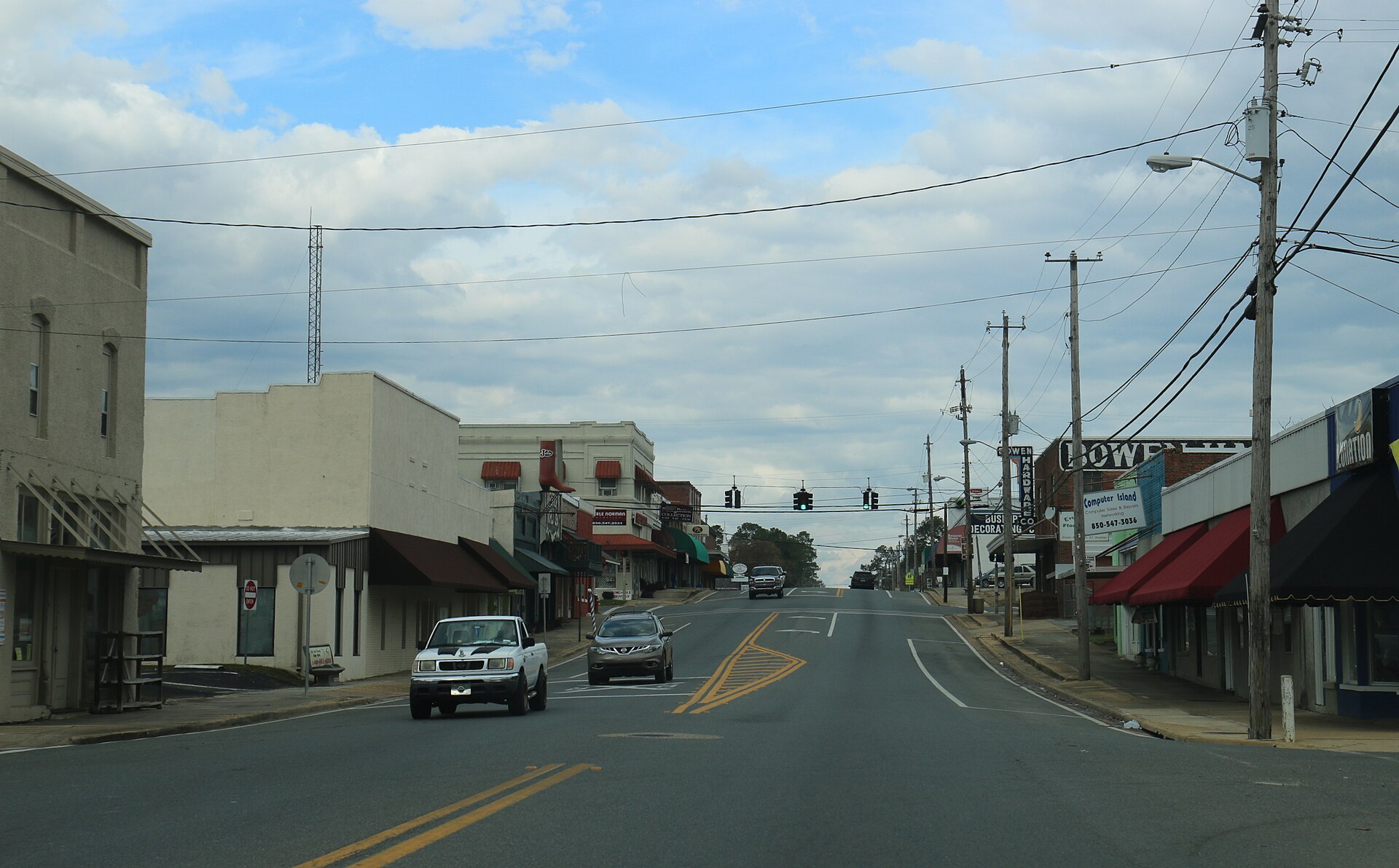 Downtown Bonifay, Florida businesses on SR79.