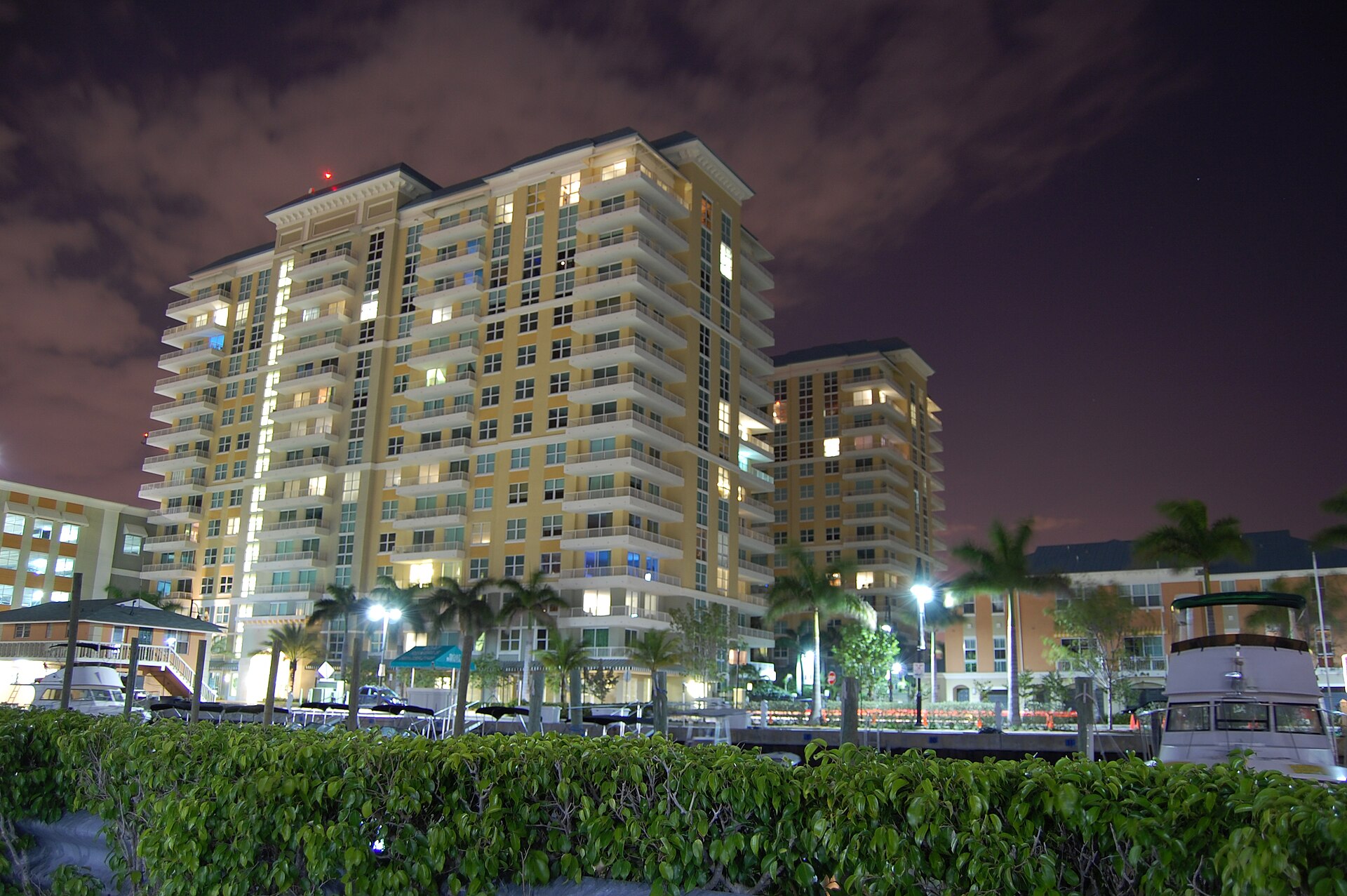 Photograph of the Marina Village complex in Boynton Beach, Florida.