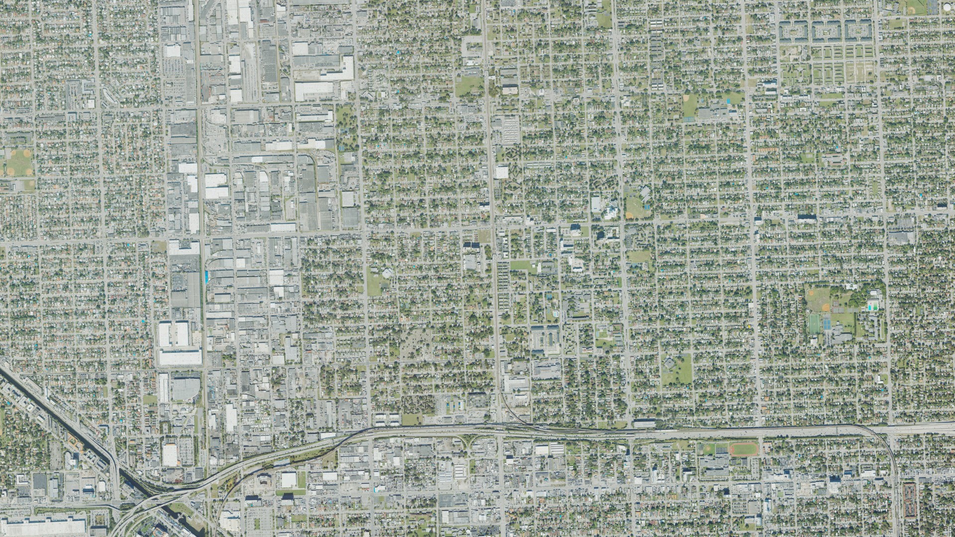 Natural-color aerial photograph of land around Brownsville, Florida
