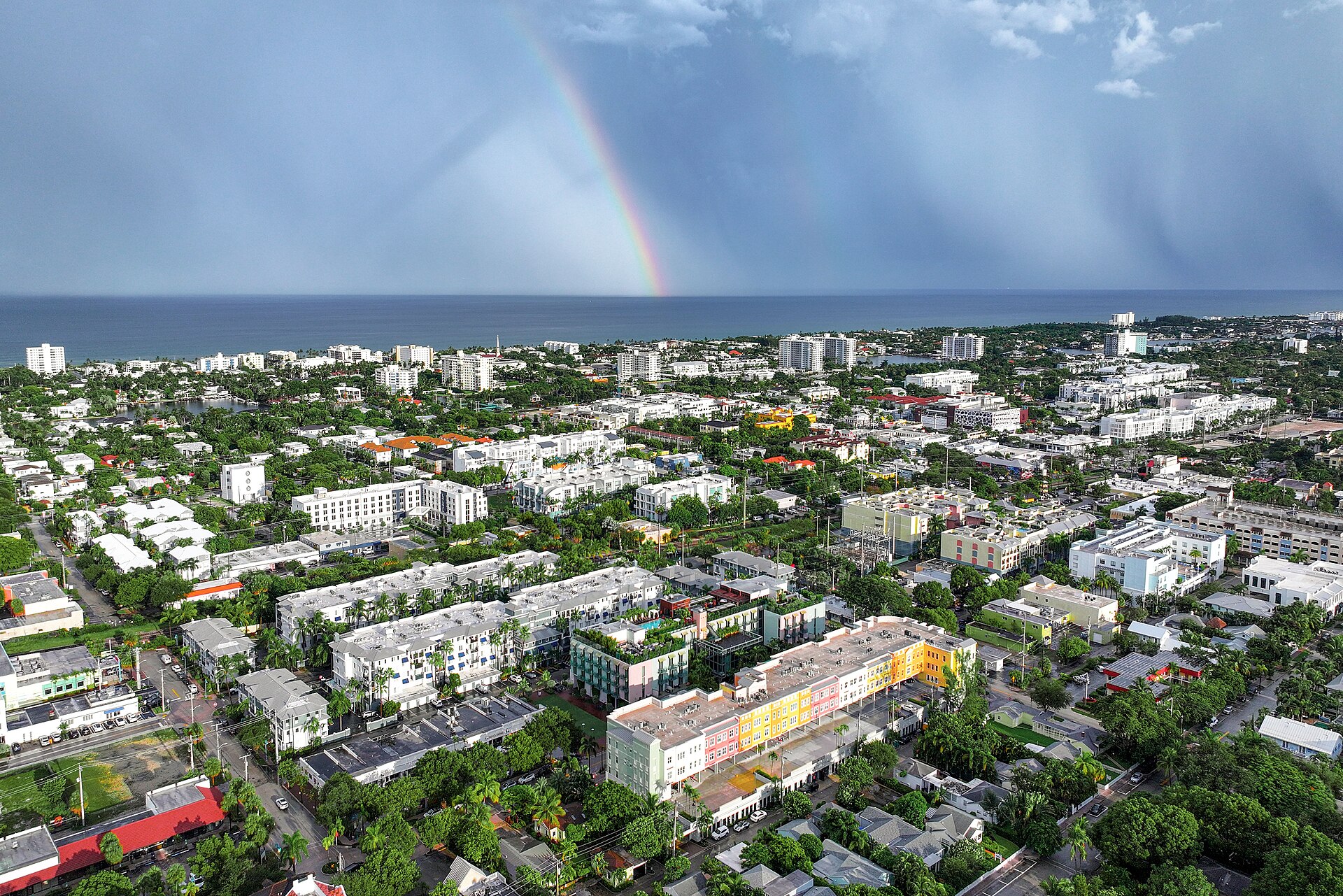 Aerial view of Delray Beach, Florida, a city of 66,846 residents on the Atlantic coast in Palm Beach County.