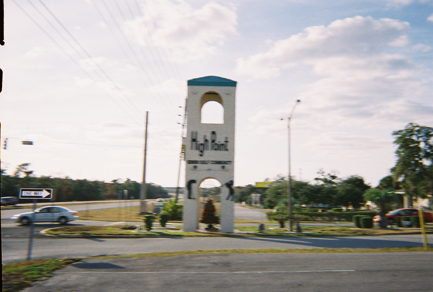 Second attempt at the towering sign at the Gateway to High Point, Hernando County, Florida at the intersection of Florida State Road 50 and High Point Boulevard.