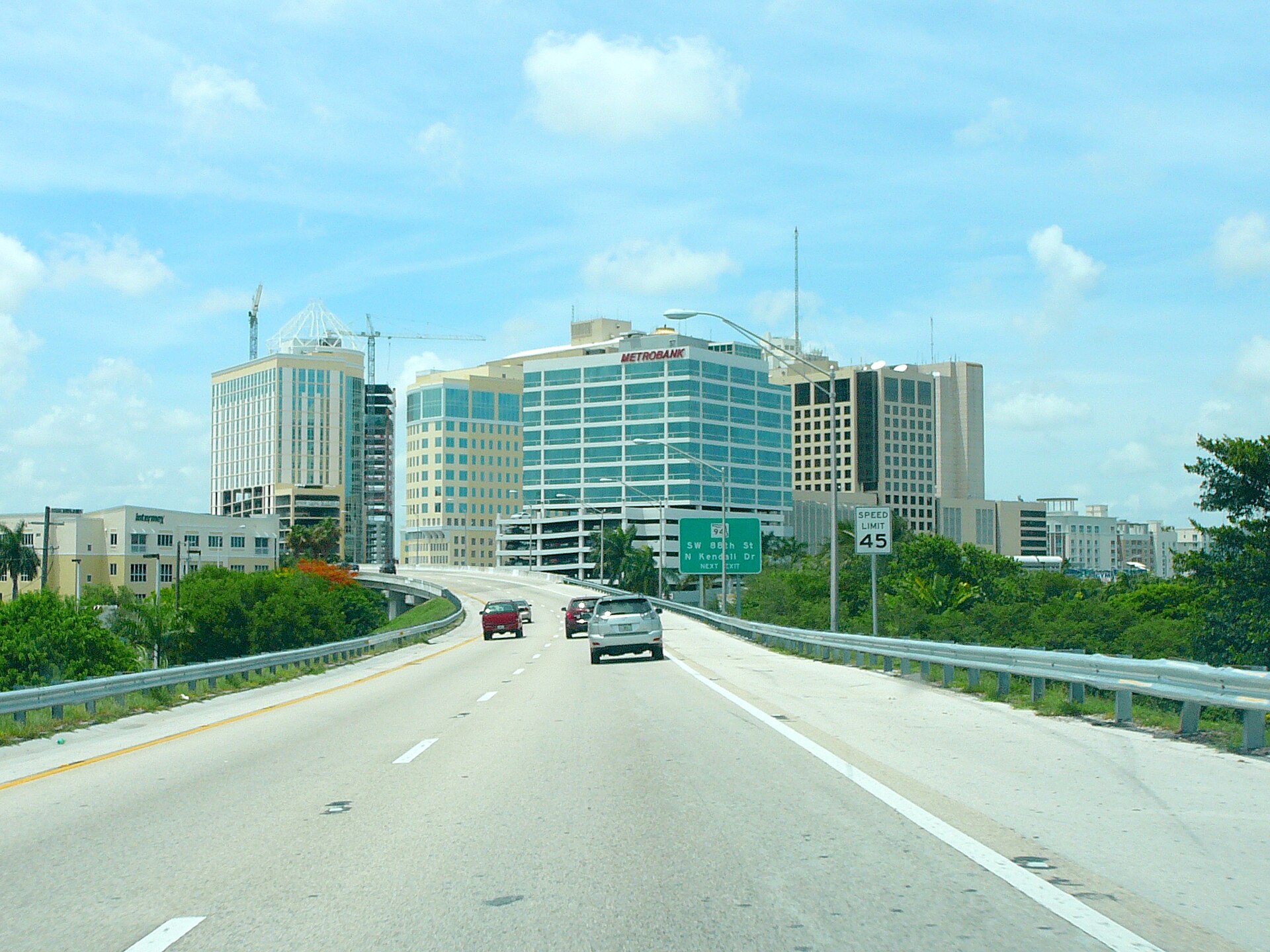 Digital photo taken by Marc Averette. Skyline of Kendall, Florida at the Dadeland Mall's en:central business district 7/10/2008.