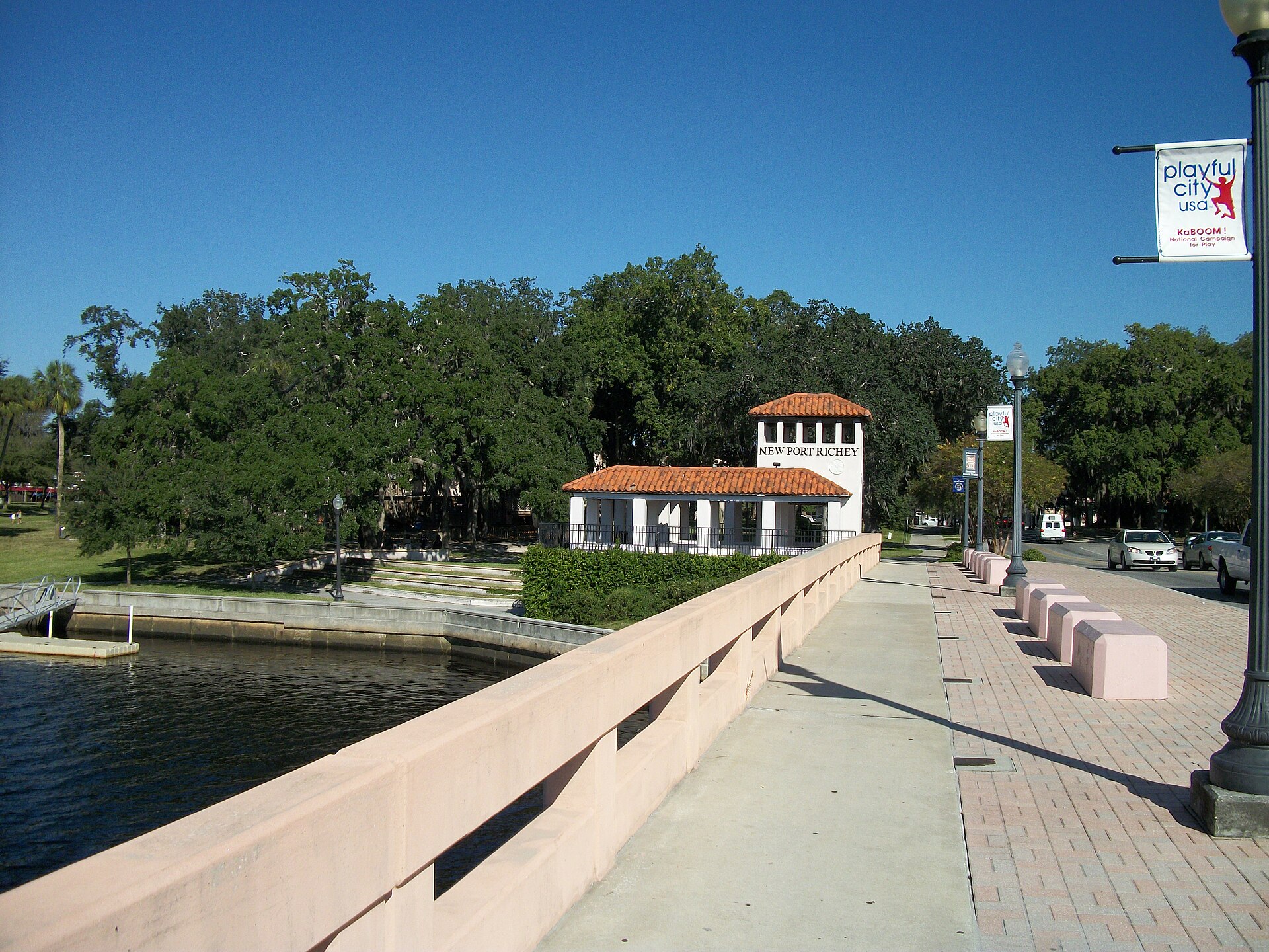 The Main Street Bridge over the Pithlachascotee River in New Port Richey, Florida.