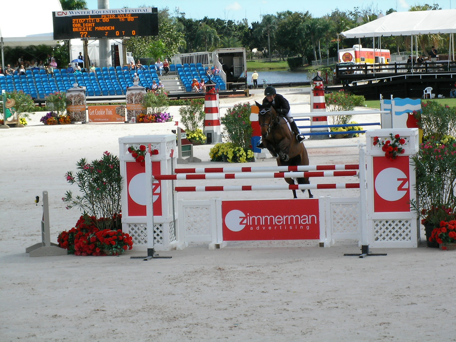 Beezie Madden and Onlight, Grand Prix competition at the FTI Winter Equestrian Festival, Wellington, Florida.