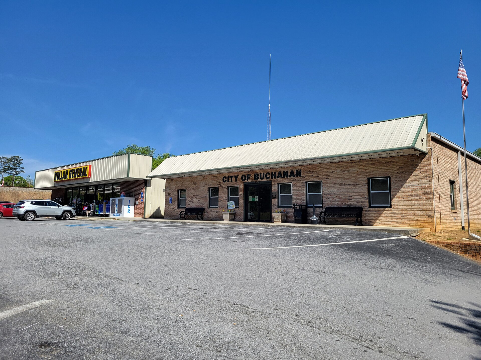 City Hall and Dollar General, Buchanan Georgia