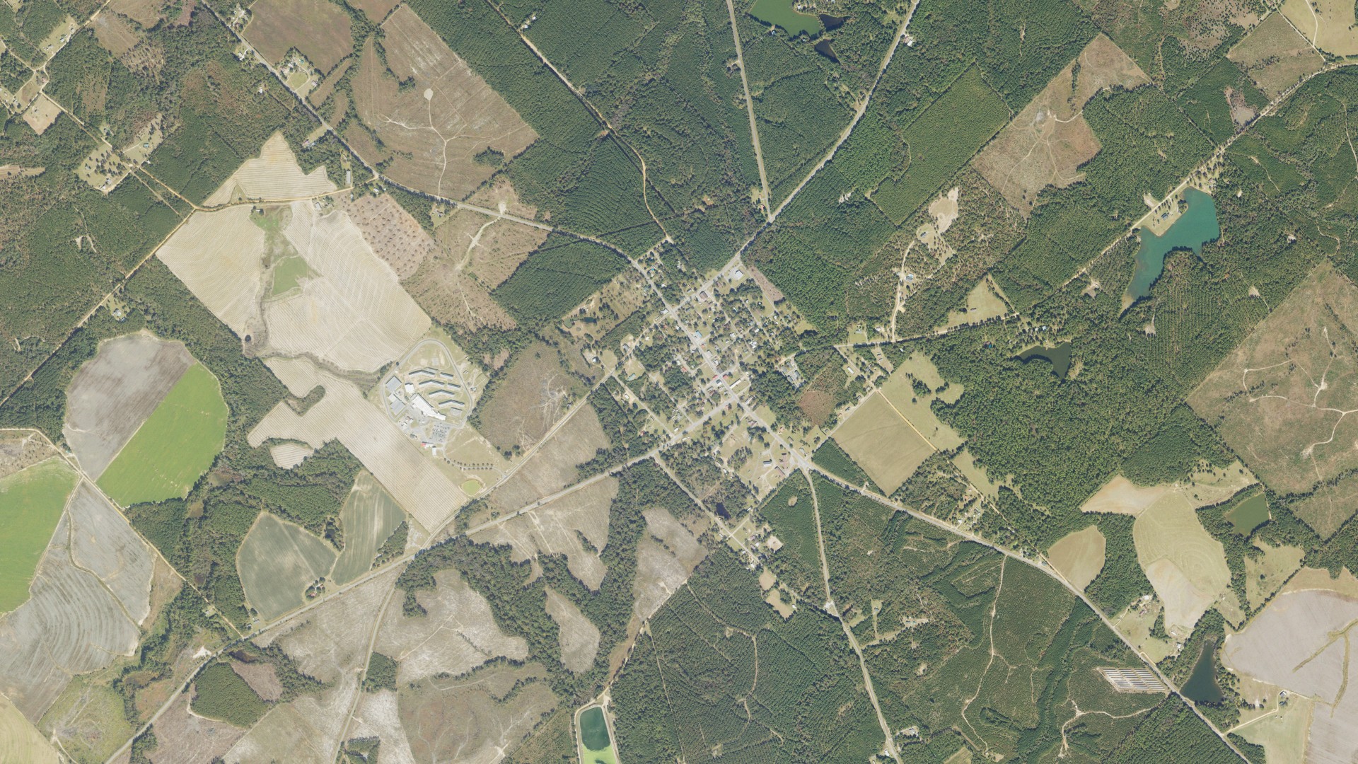 Natural-color aerial photograph of land around Chester, Georgia