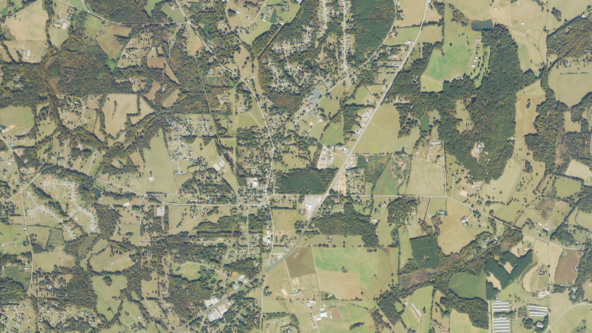 Natural-color aerial photograph of land around Clermont, Georgia