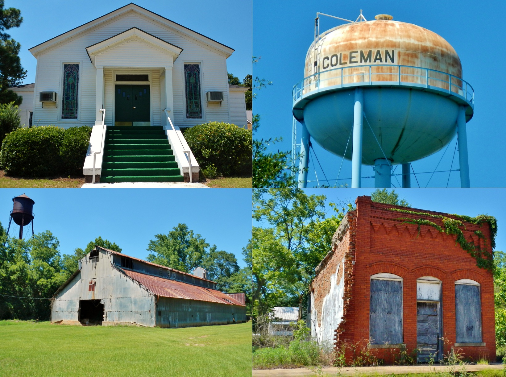 This is a photo collage of Coleman, GA. — Georgia