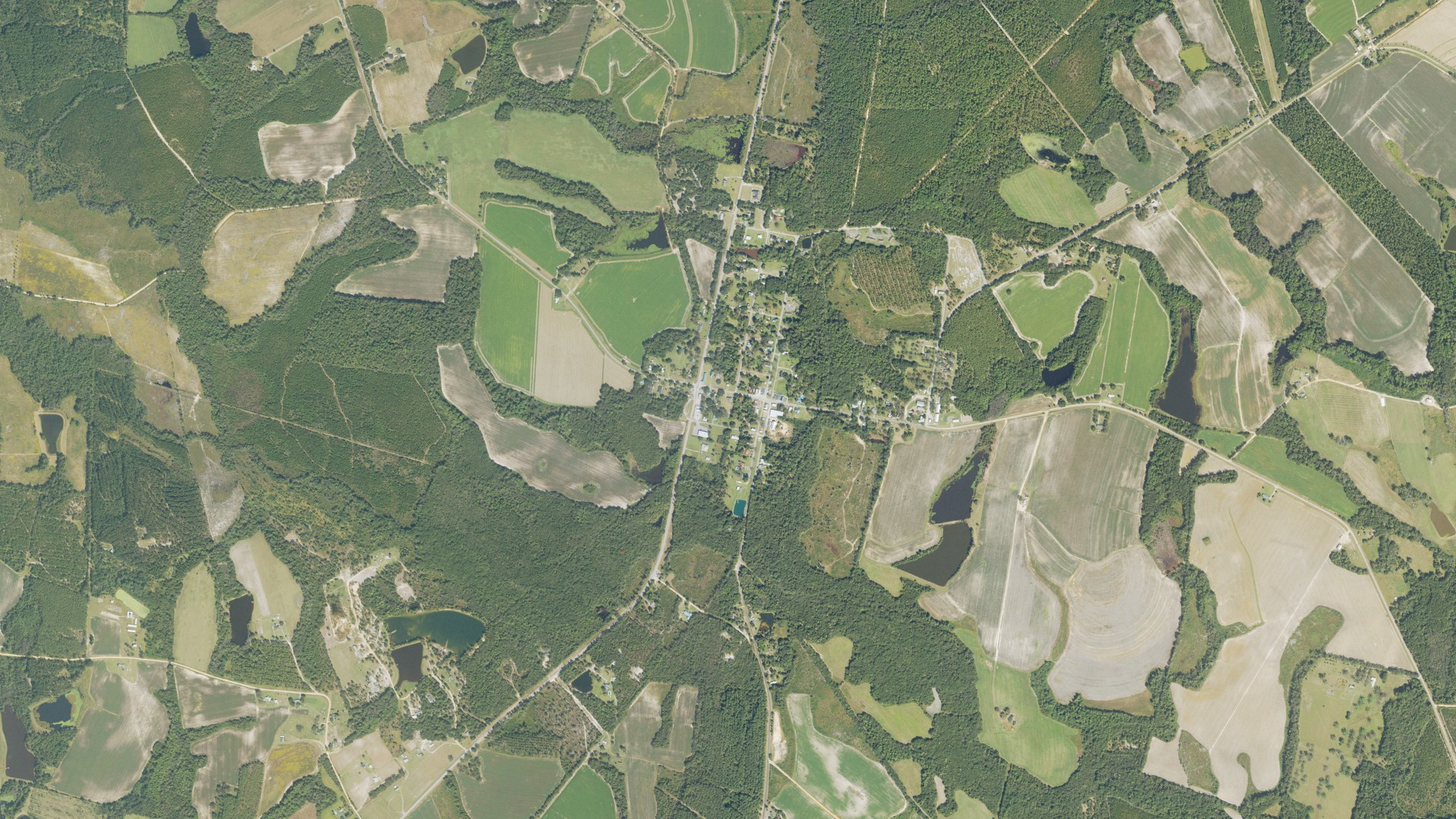 Natural-color aerial photograph of land around Garfield, Georgia