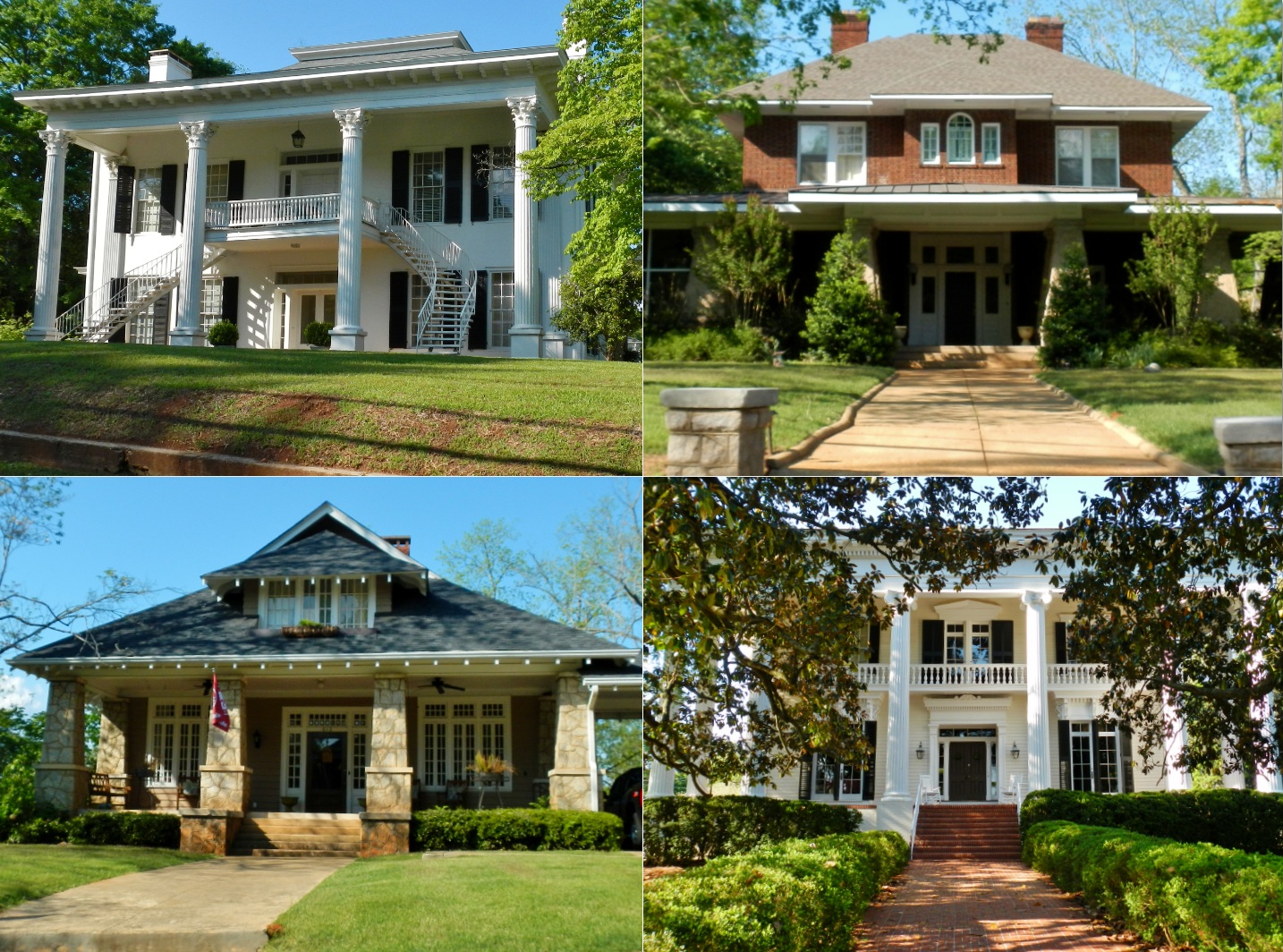 This is a photo collage of some of the contributing properties in the Broad Street historic district in LaGrange, Georgia.