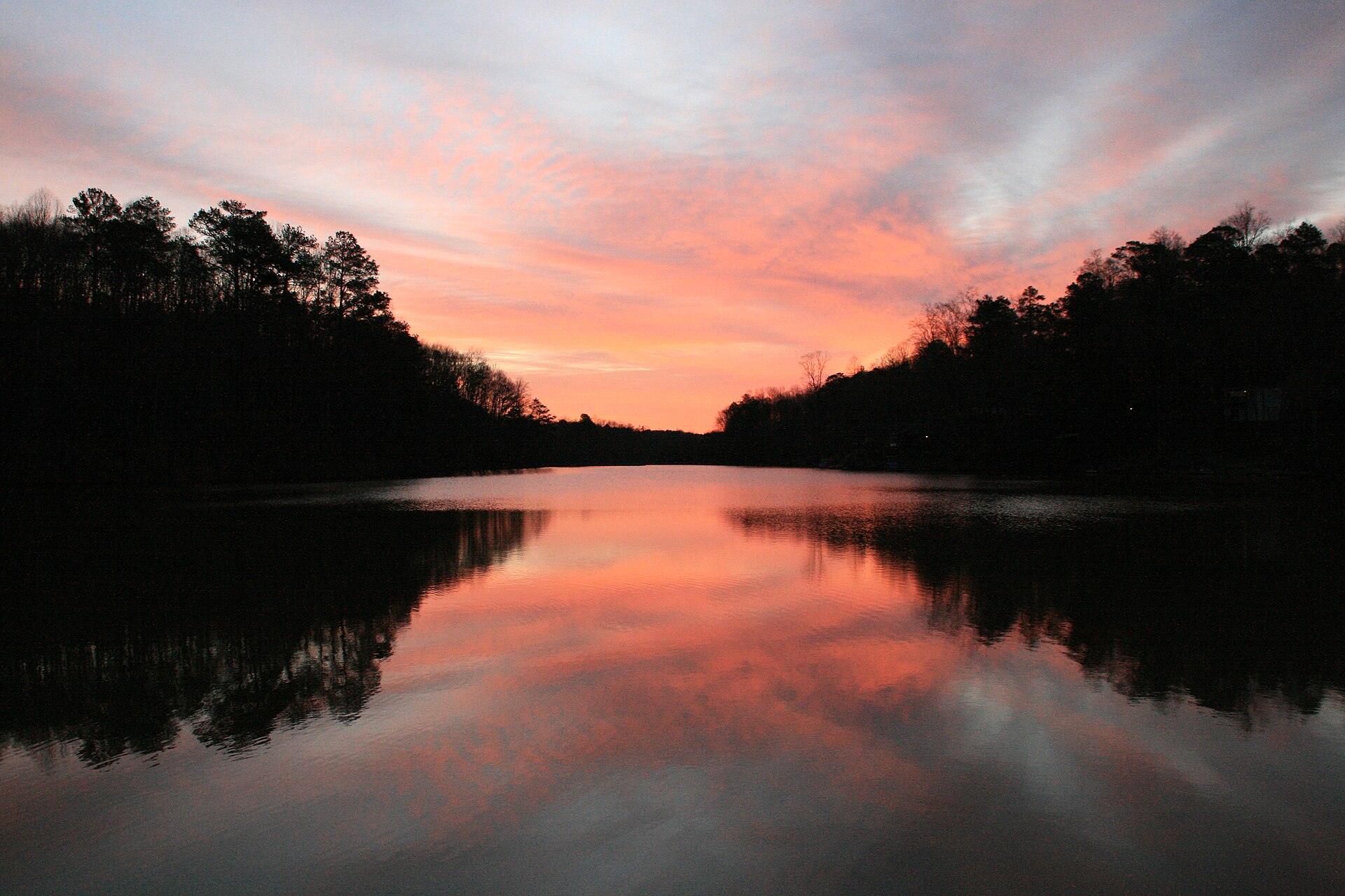 On my way into work this morning, the color of the sunrise was awesome. — Mountain Park, Georgia