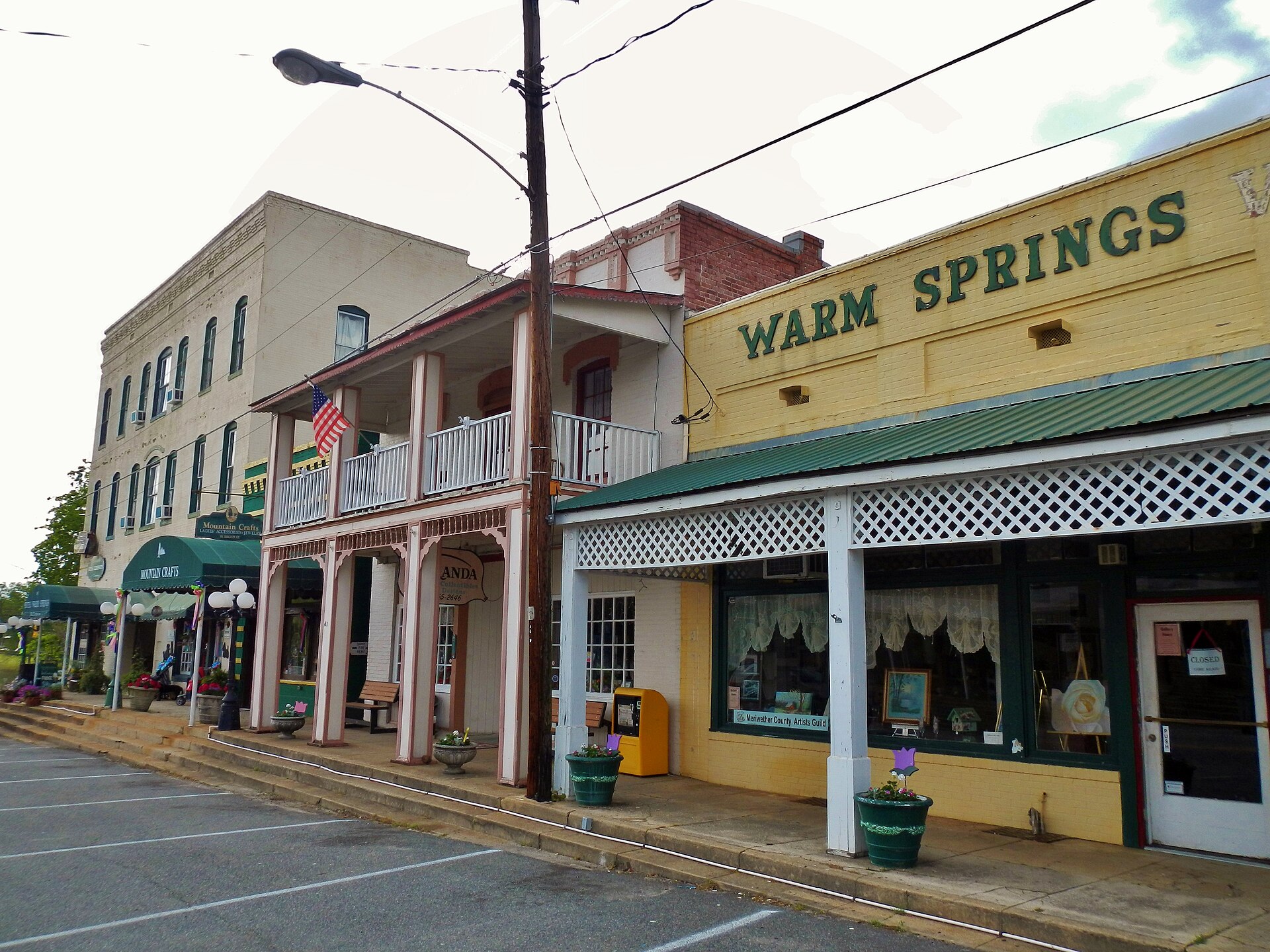 This is a photo of Broad Street in Warm Springs, Georgia, USA. It was taken by me, Rivers Langley.