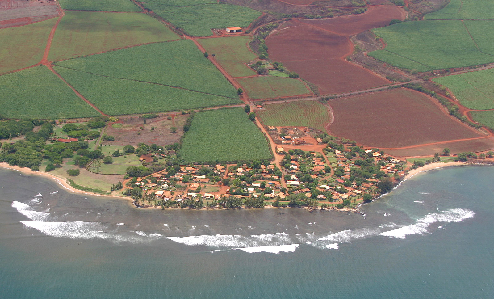 aerial view of Makaweli, island of Kauai, Hawaii — Kaumakani, Hawaii