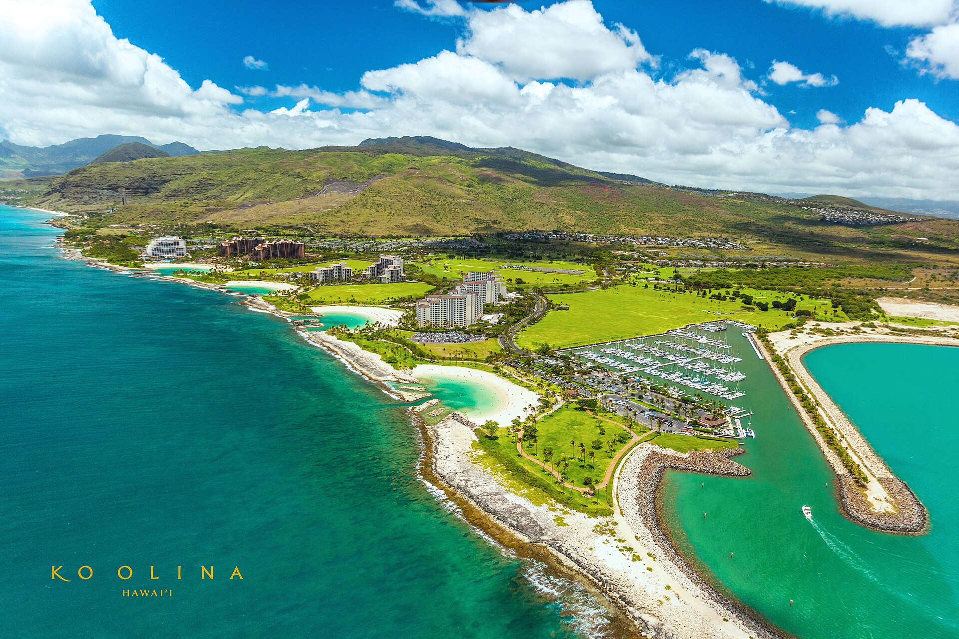 Ko Olina Resort is a 642-acre master-planned vacation and residential community on the leeward coast of Oahu, 17 miles (27 km) northwest of Honolulu. — Hawaii