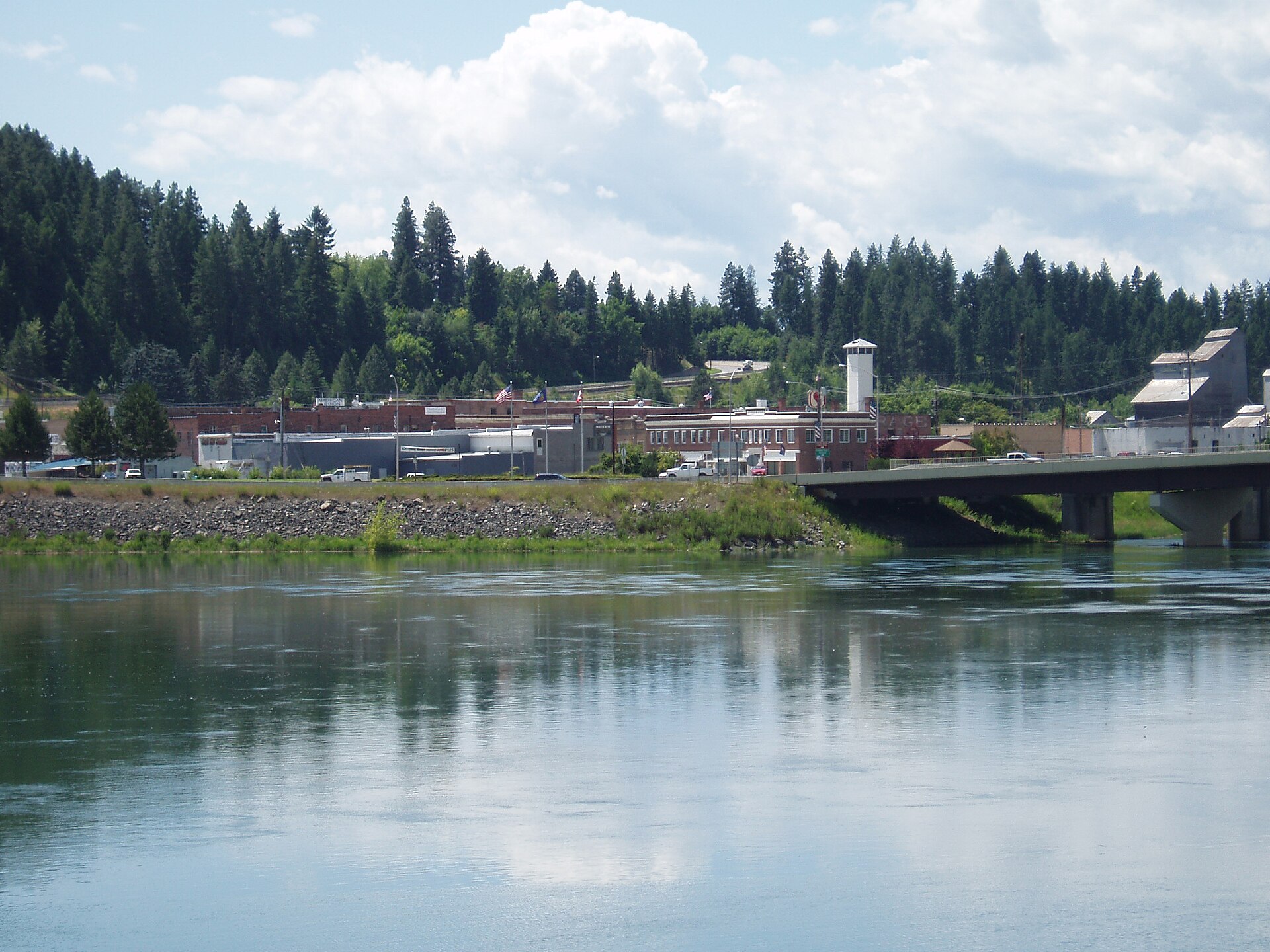"The town of Bonners Ferry lies between dense conifer forests and the waters of Kootenai River." — Idaho
