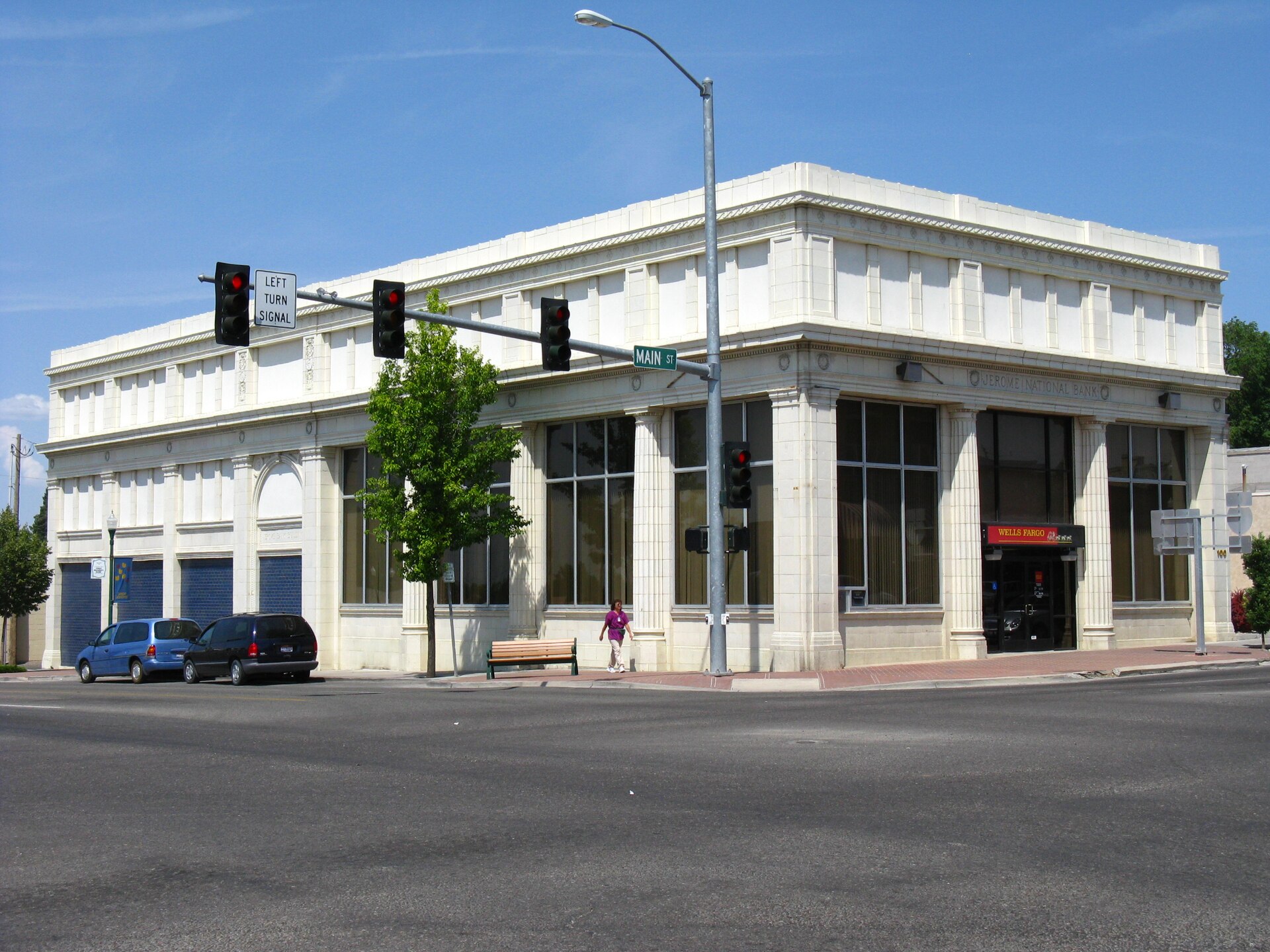 Jerome National Bank, Jerome, Idaho. This building is listed on the National Register of Historic Places.