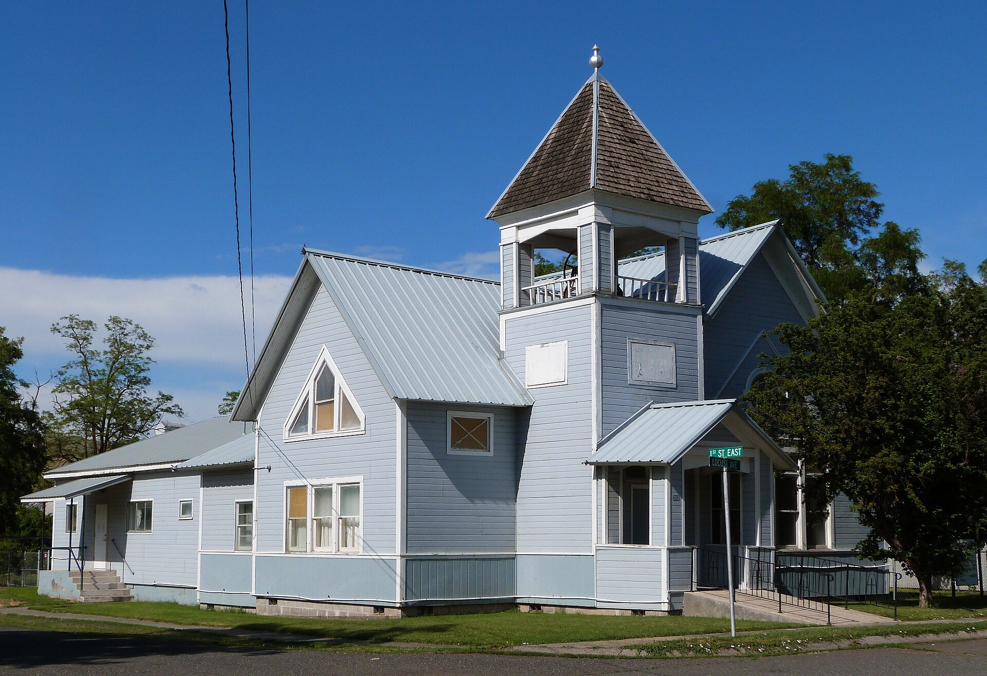 The historic First Presbyterian Church (built 1909), located at the intersection of Locust Avenue and 1st Street East in Lapwai, Idaho, United States, is listed on the US National Register of Historic Places.