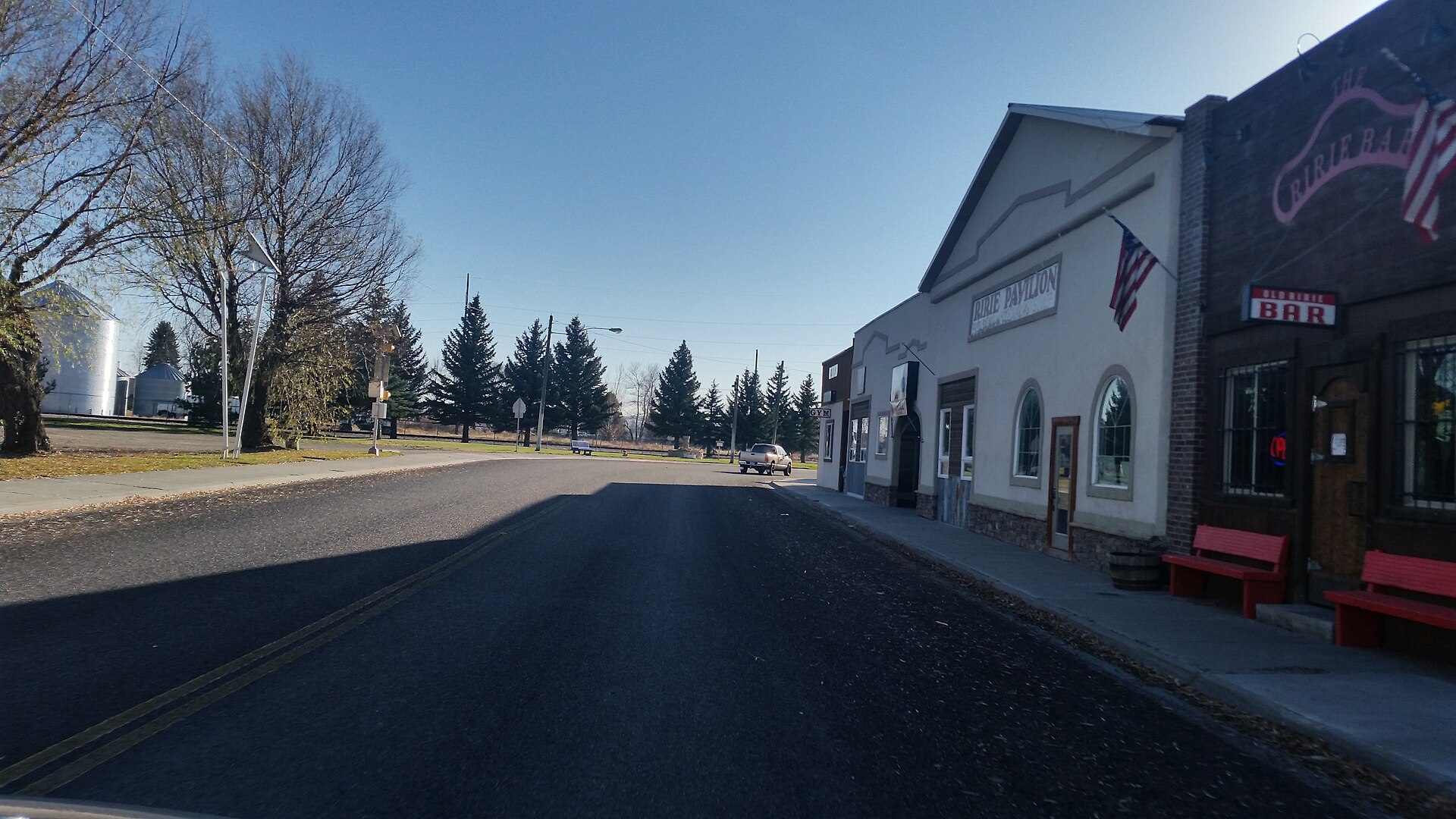 Smith st and Main St in downtown Ririe, Idaho. Nov 2016