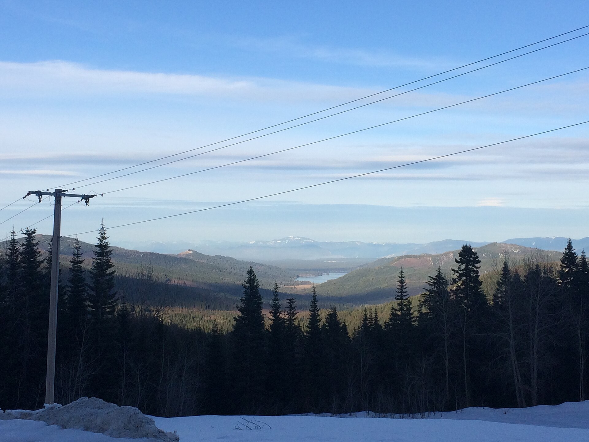 Packsaddle Mountain and Spirit Lake, as seen from Mount Spokane. — Idaho