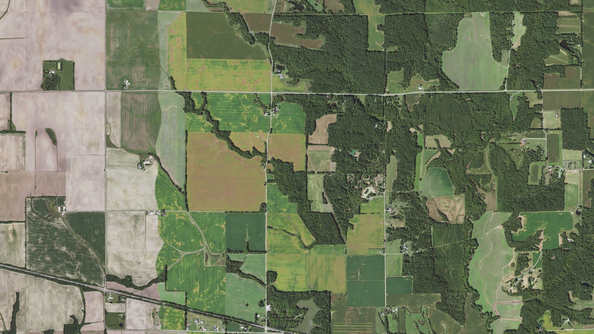 Aerial view of land around Lagrange, Illinois