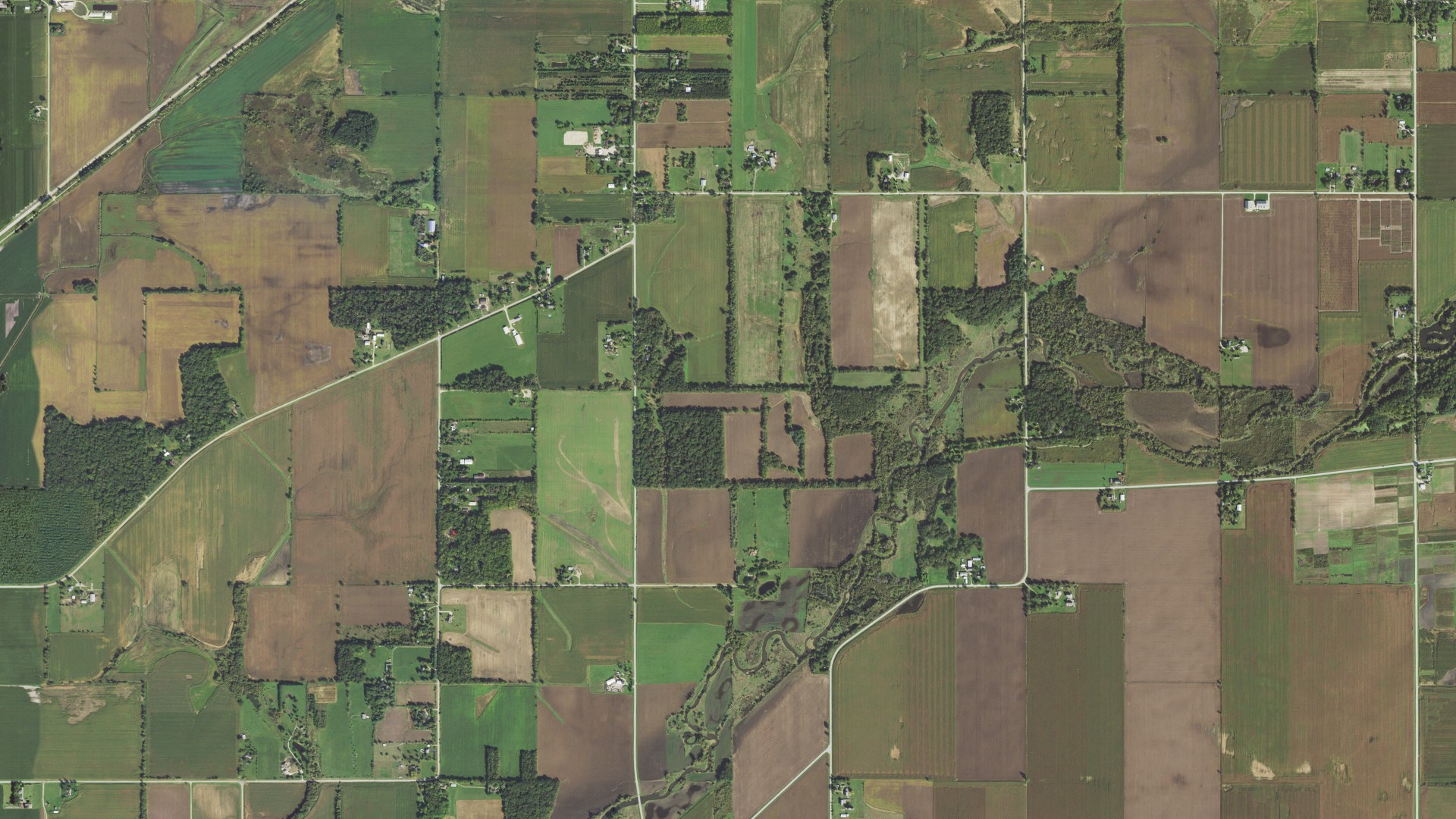 Aerial view of land around Boone, Illinois