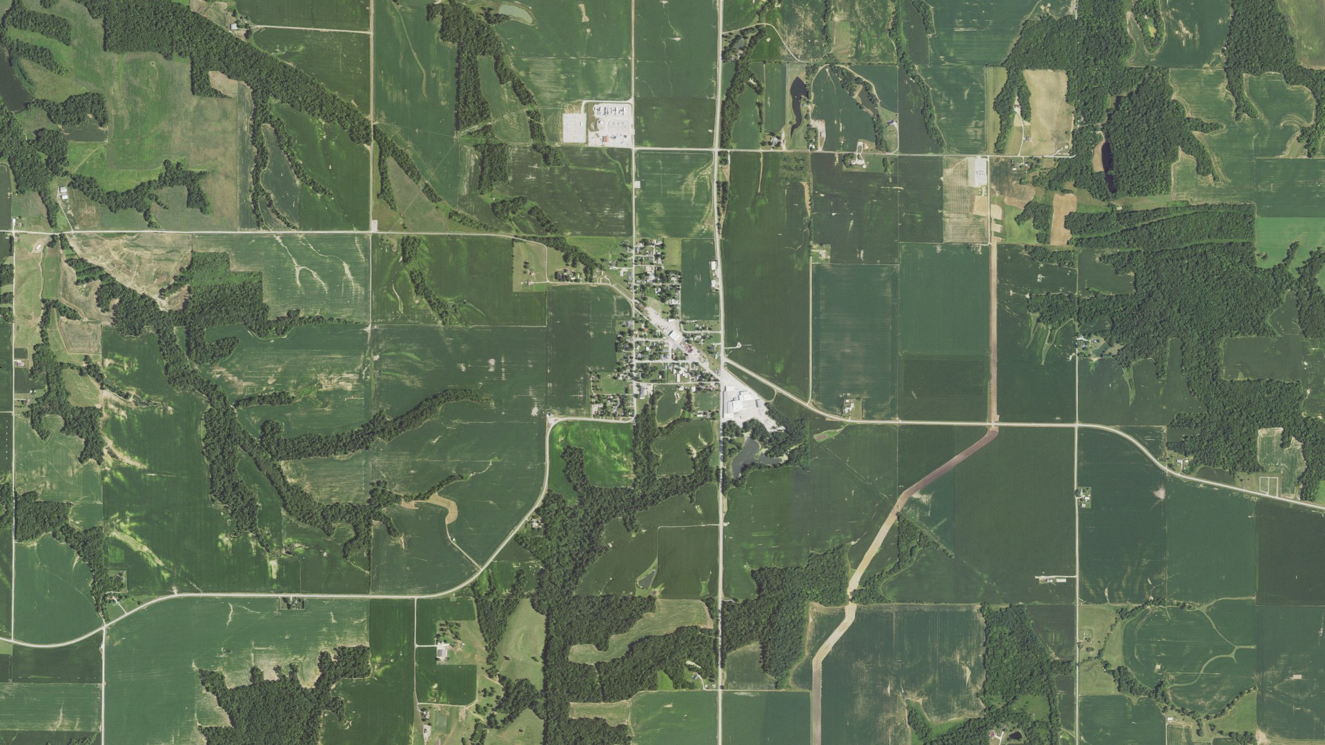 Natural-color aerial photograph of land around Alsey, Illinois
