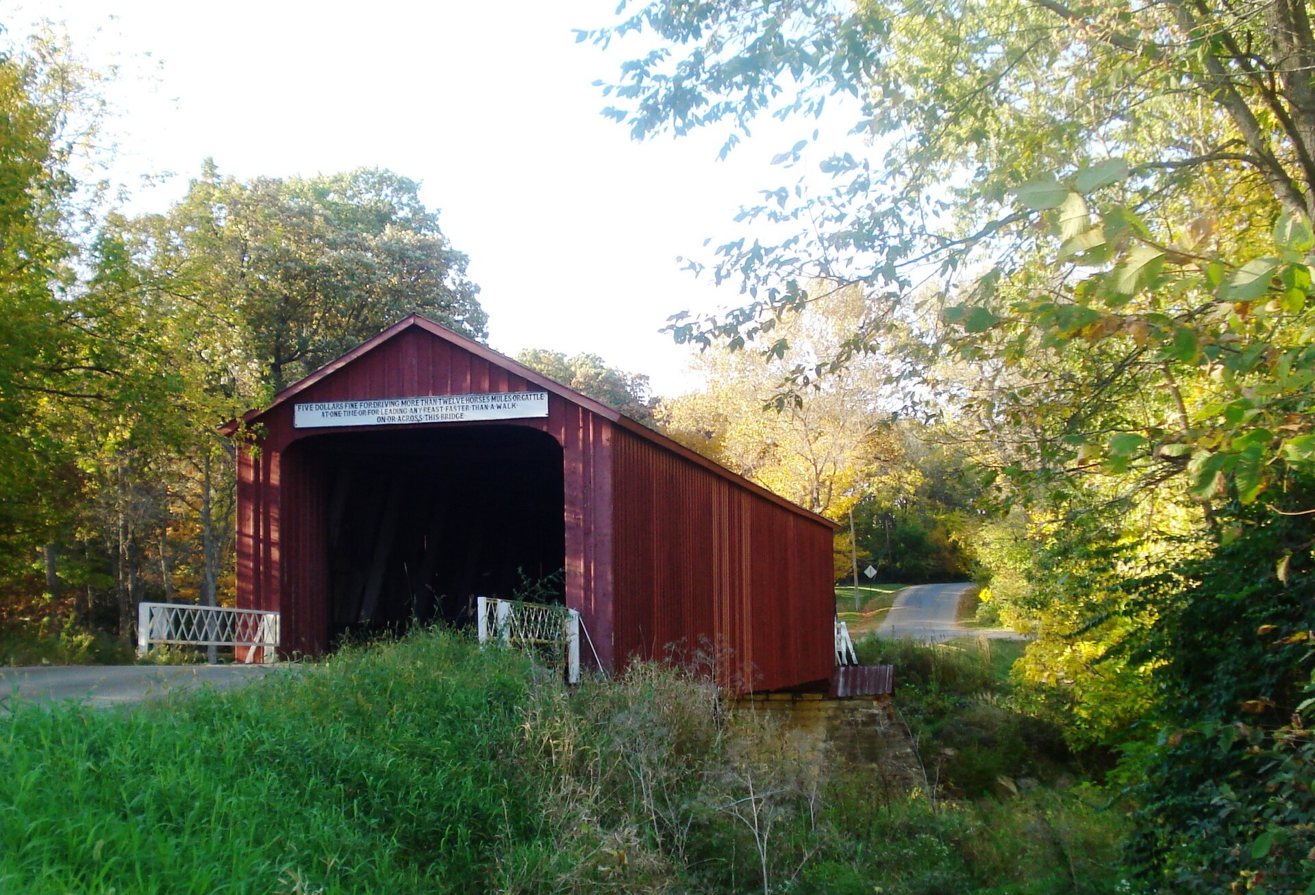 Red Covered Bridge North of Princeton, IL. — Bureau County, Illinois