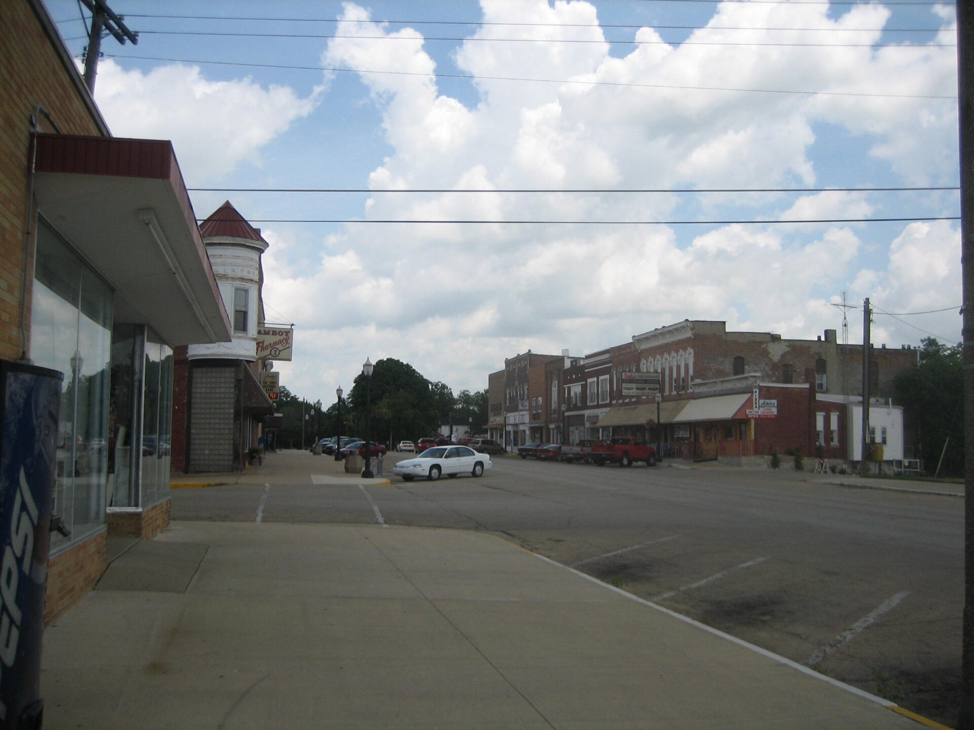 Downtown streets in Amboy, Illinois
