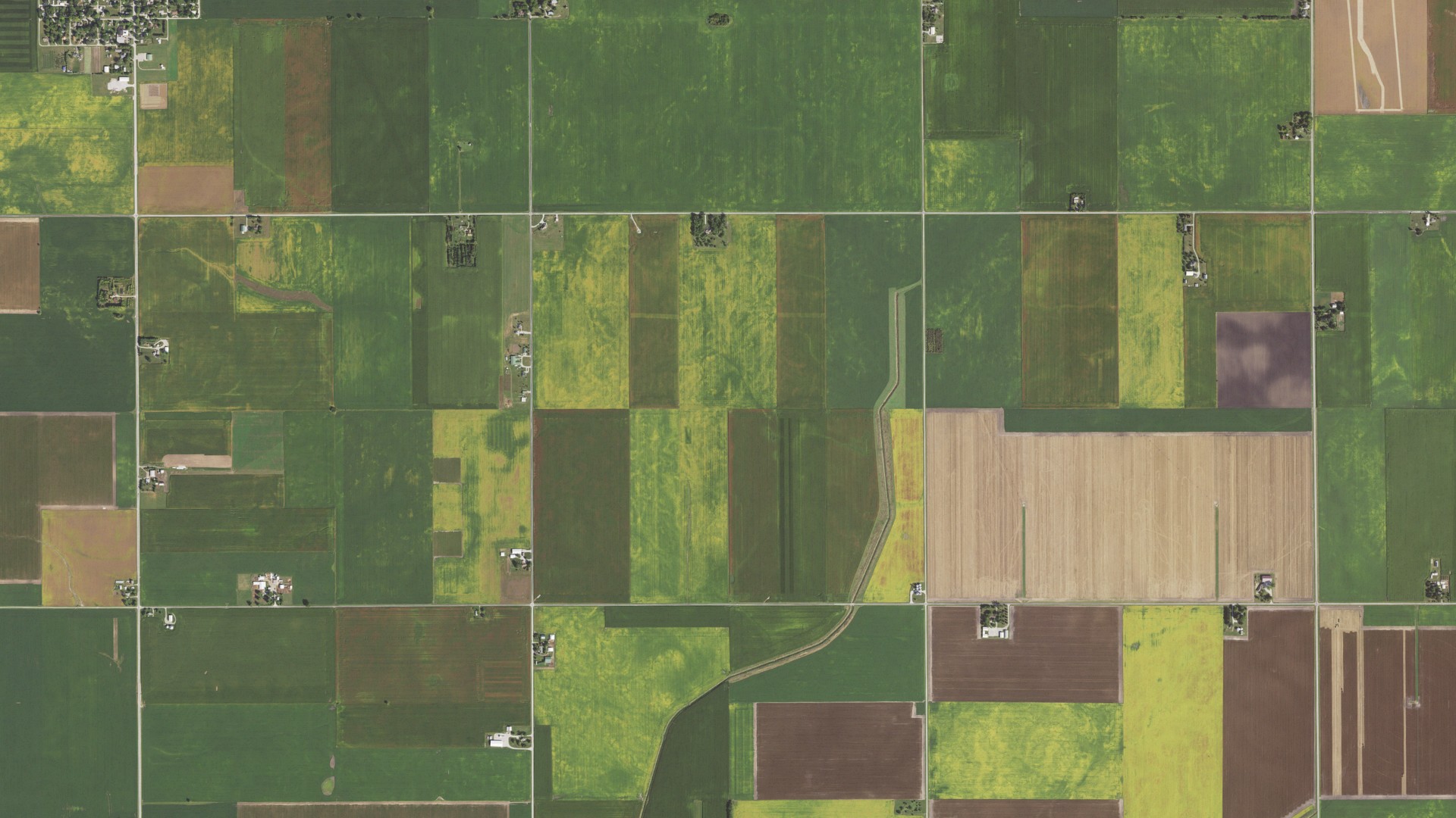 Aerial view of land around Scott, Illinois