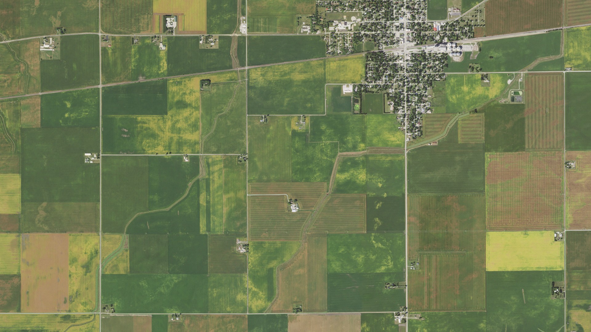 Aerial view of land around South Homer, Illinois