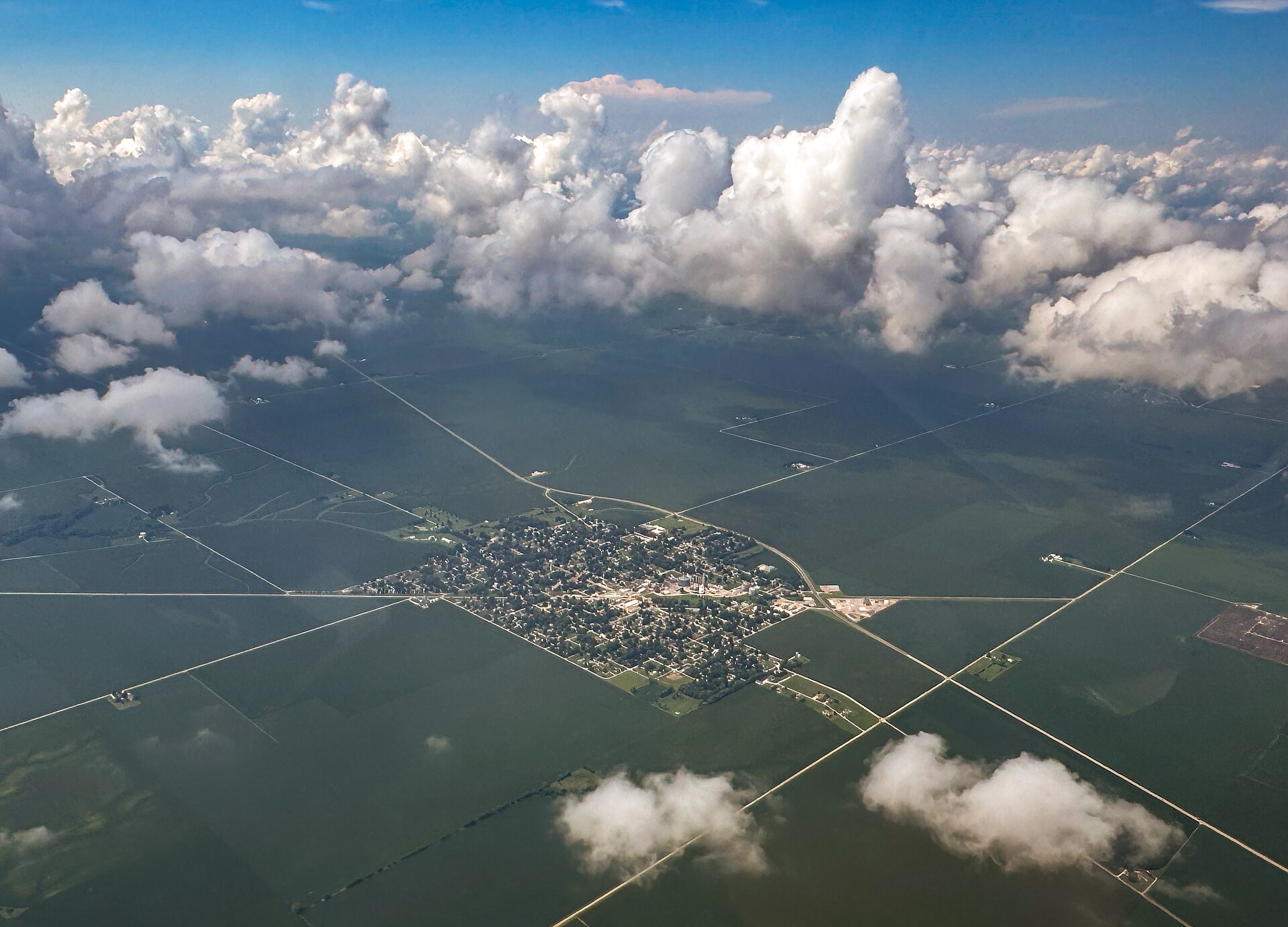 Aerial landscape in Ashland, Illinois