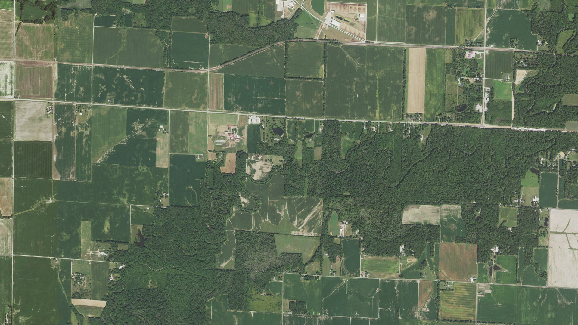 Aerial view of land around Brookside, Illinois
