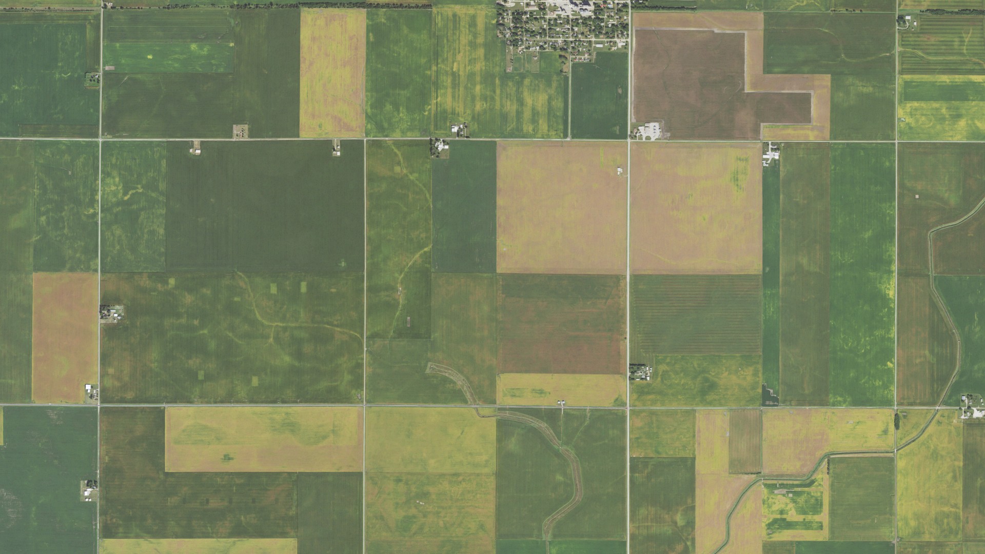 Aerial view of land around Nixon, Illinois