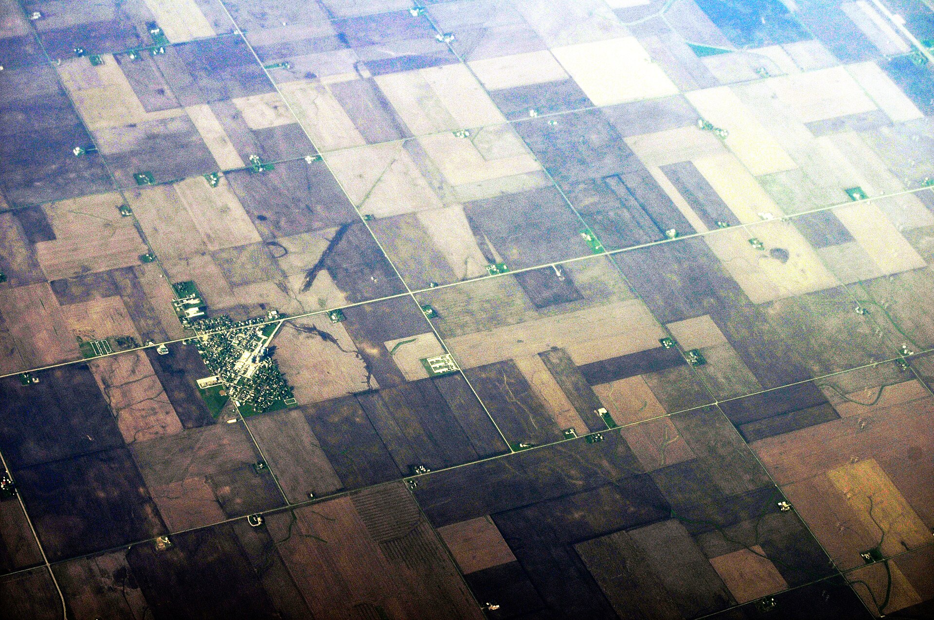 Aerial view of Benson, Illinois, USA.