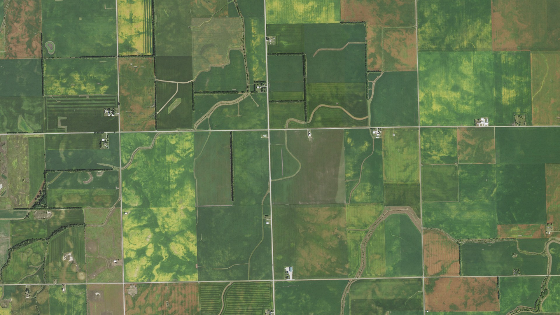 Aerial view of land around Brenton, Illinois