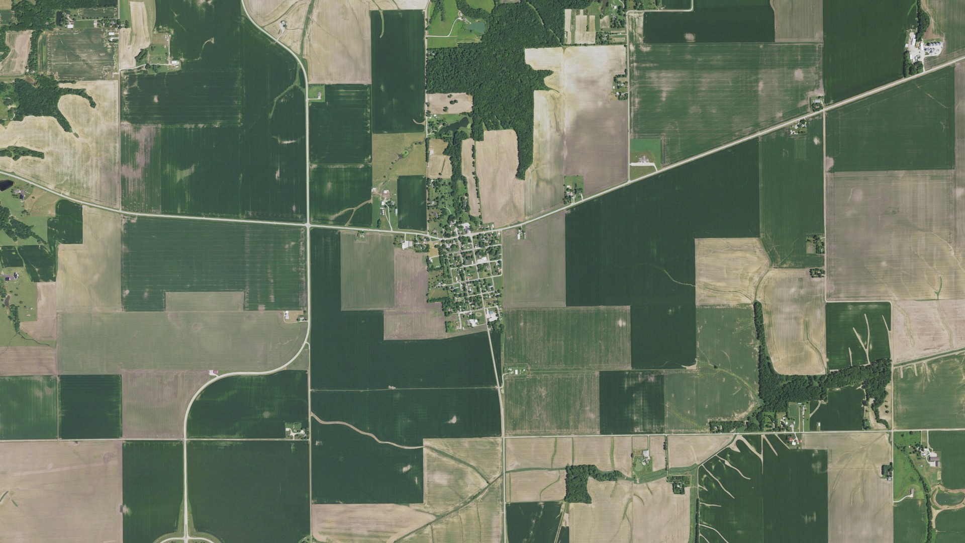Aerial view of land around Berlin, Illinois