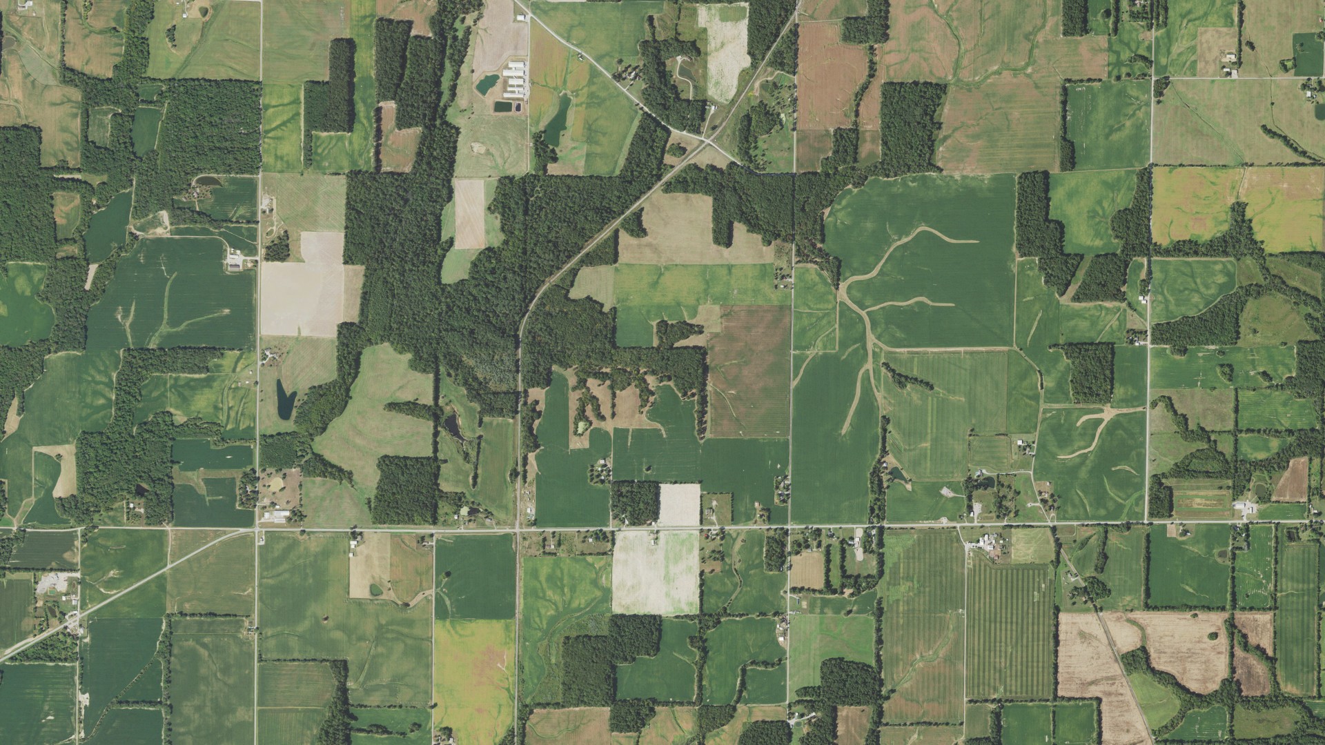 Natural-color aerial photograph of land around Knight Prairie, Illinois