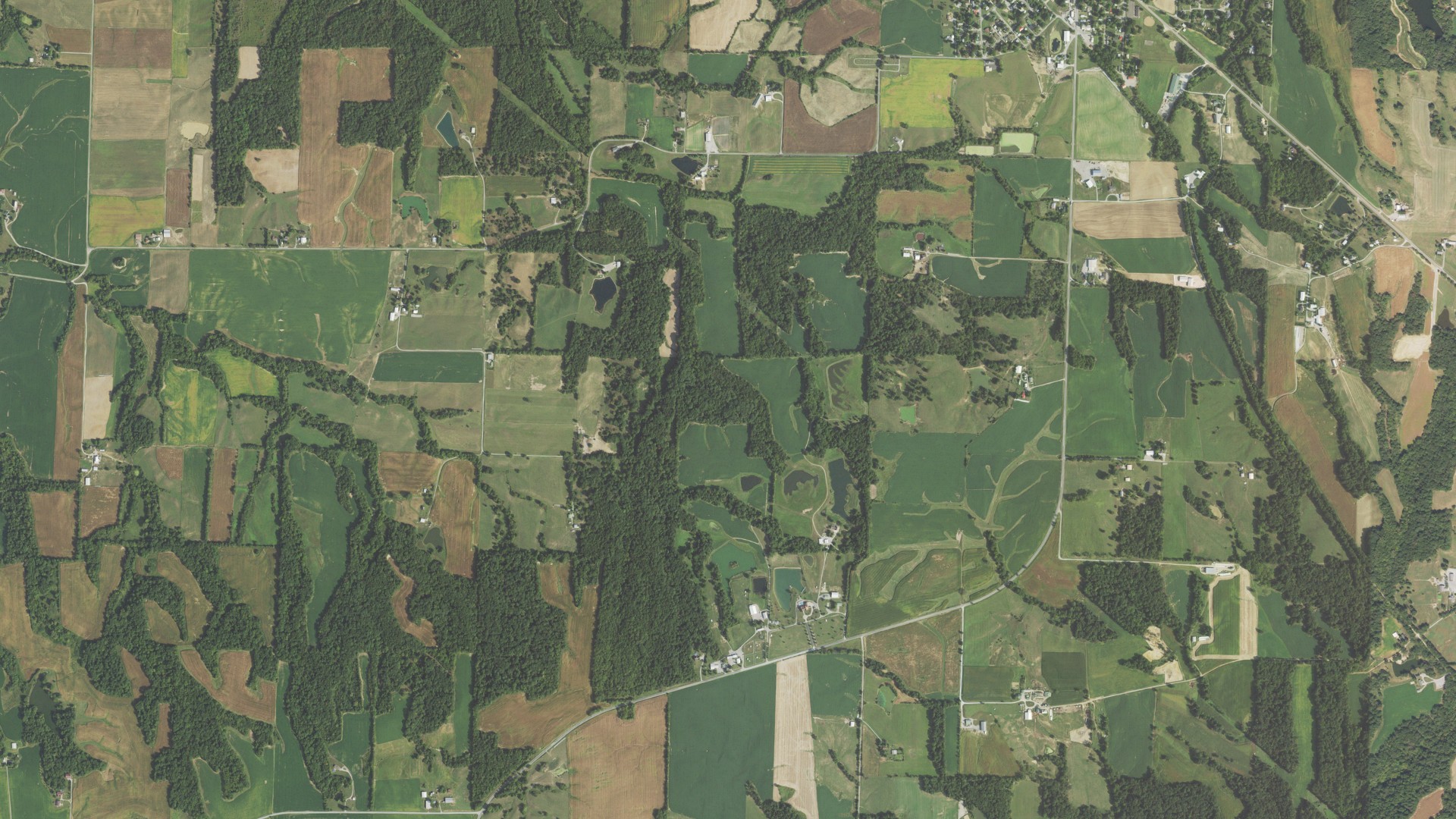 Aerial view of land around Bradley, Illinois