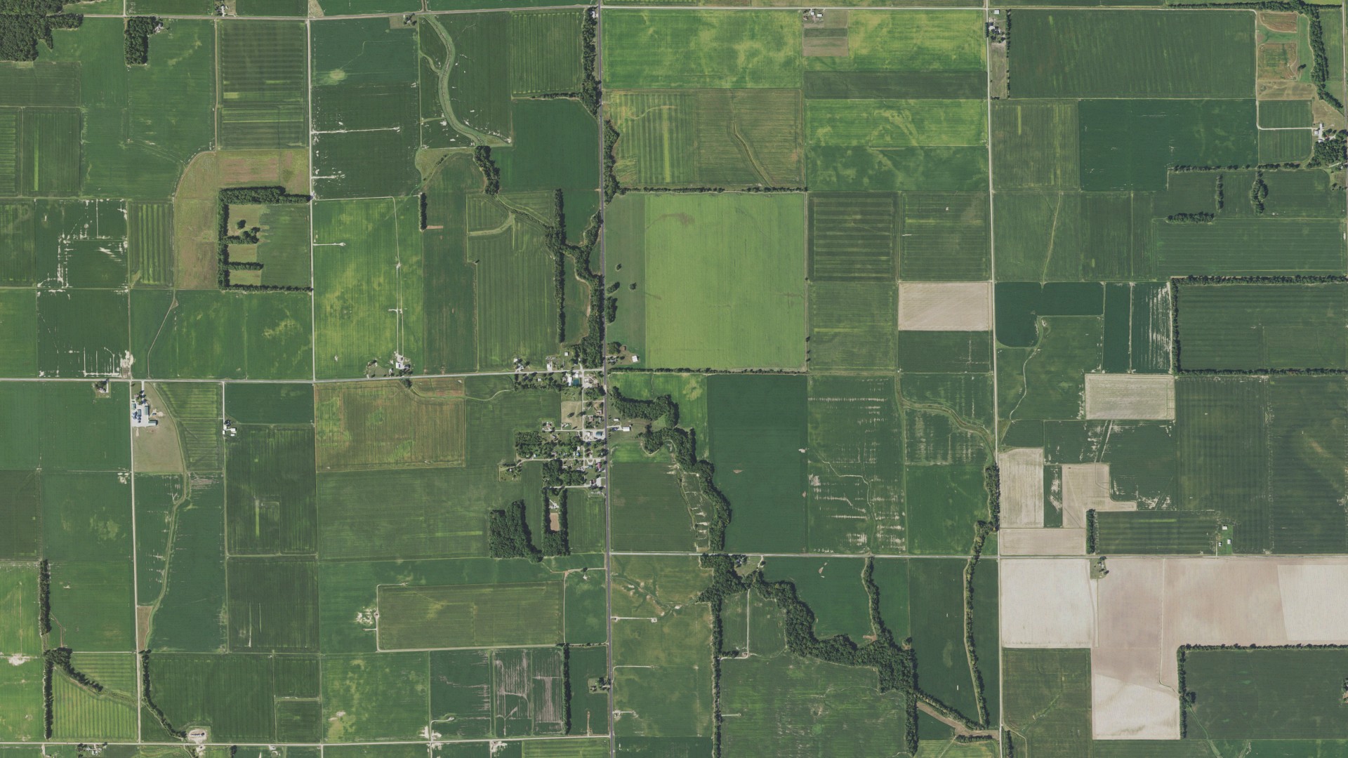 Aerial view of land around Hunt City, Illinois