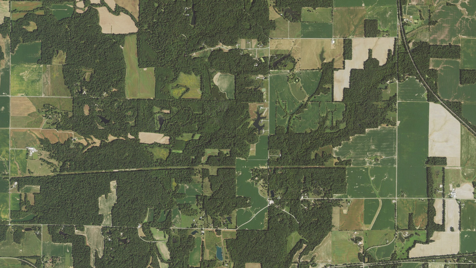 Natural-color aerial photograph of land around Casner, Illinois