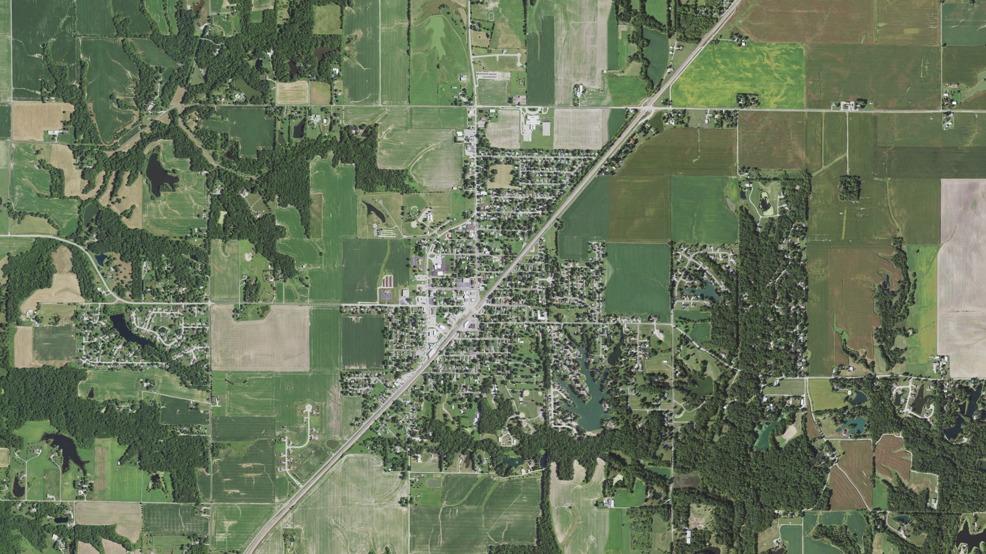 Aerial view of land around Brighton, Illinois