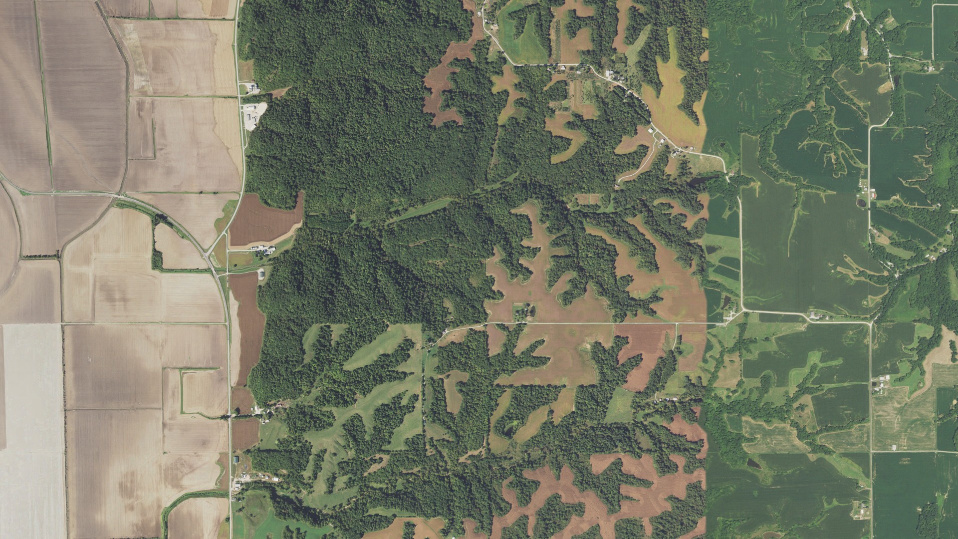 Aerial view of land around Richwood, Illinois