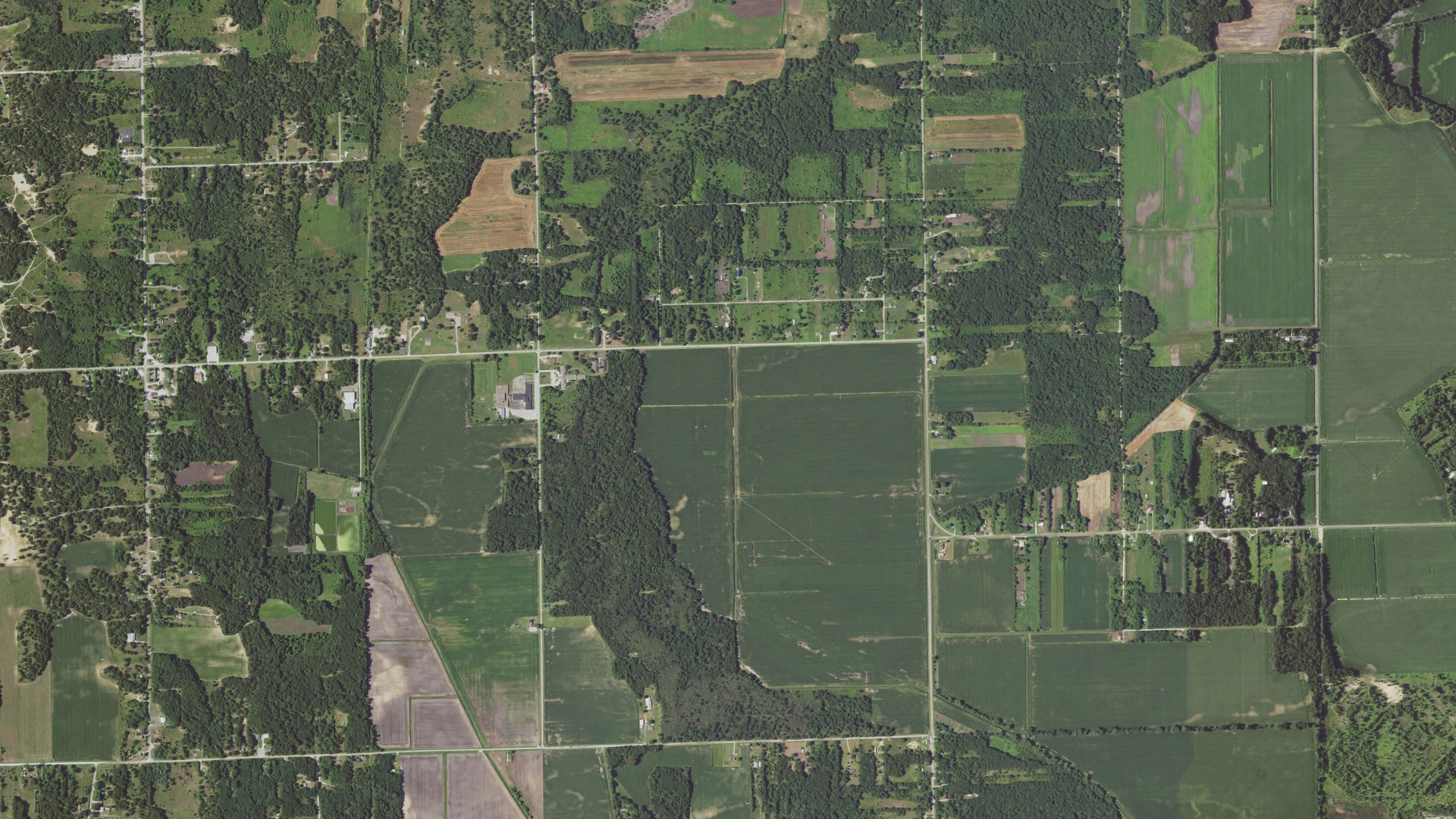 Aerial view of land around Pembroke, Illinois