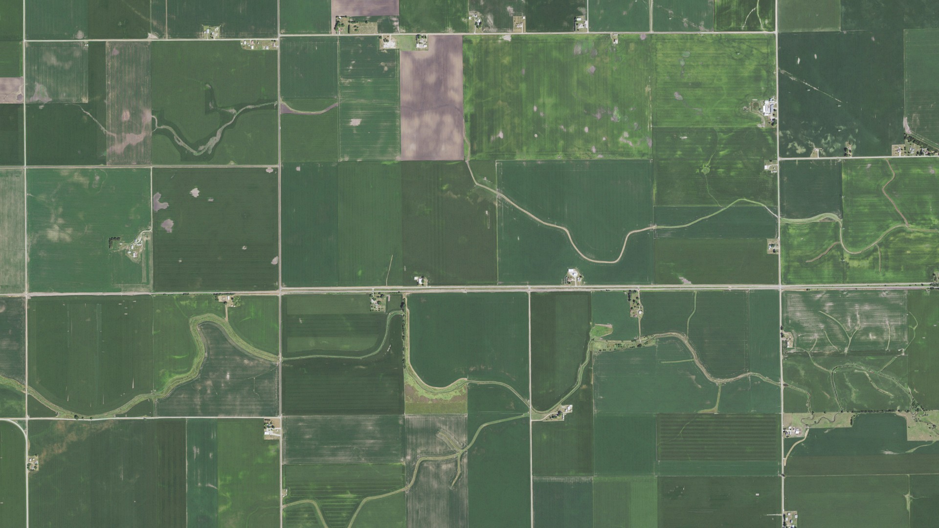 Aerial view of land around Eagle, Illinois