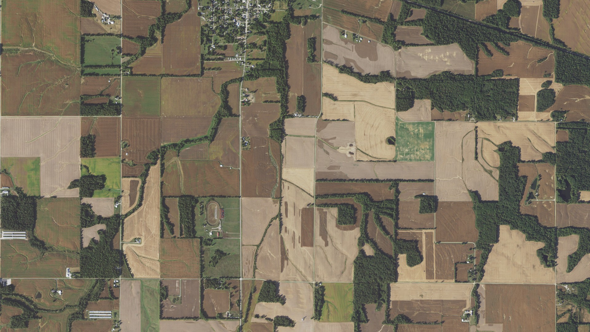 Aerial view of land around Christy, Illinois